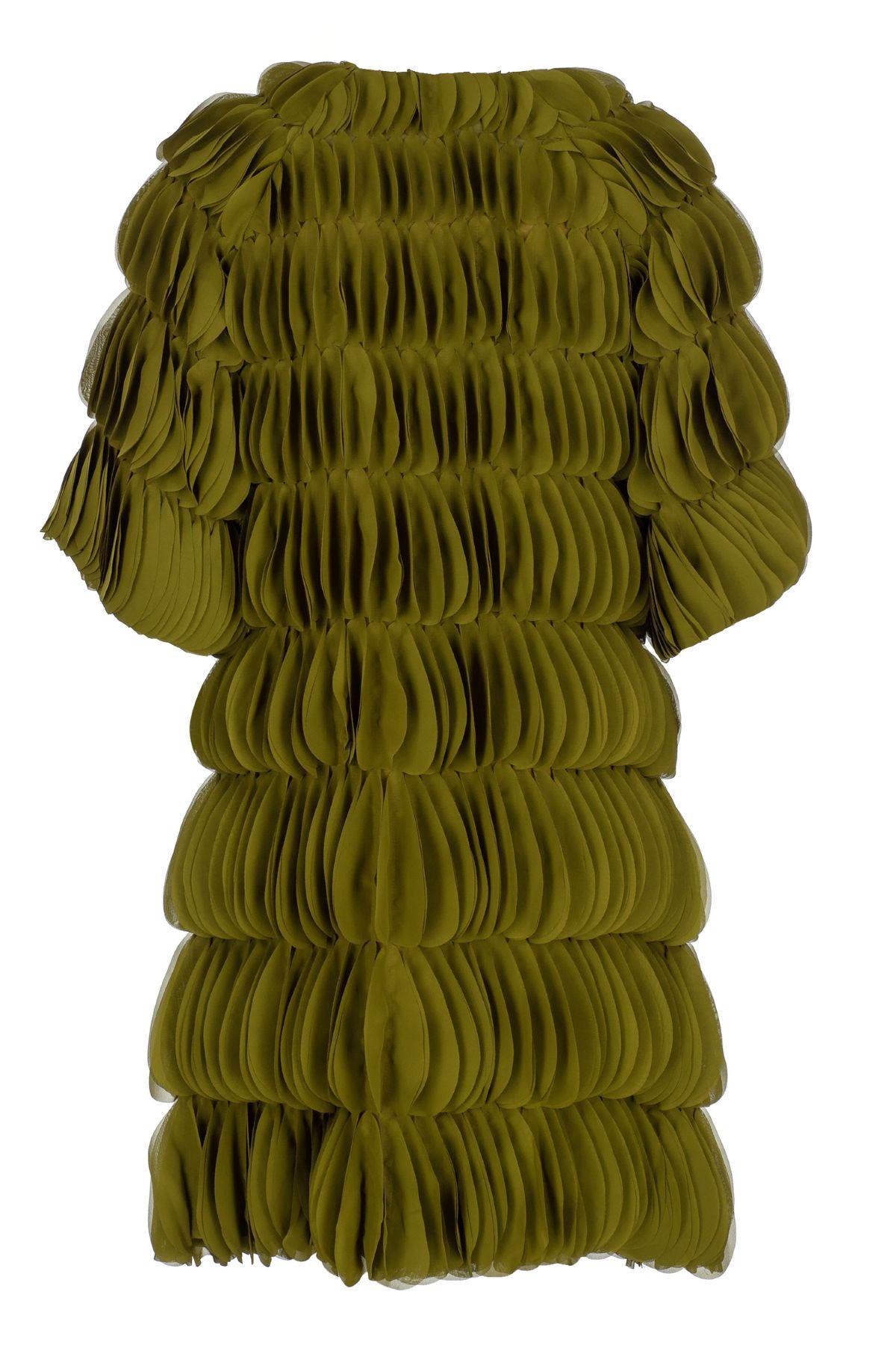 Orange Lasercut Ripple Effect Coat