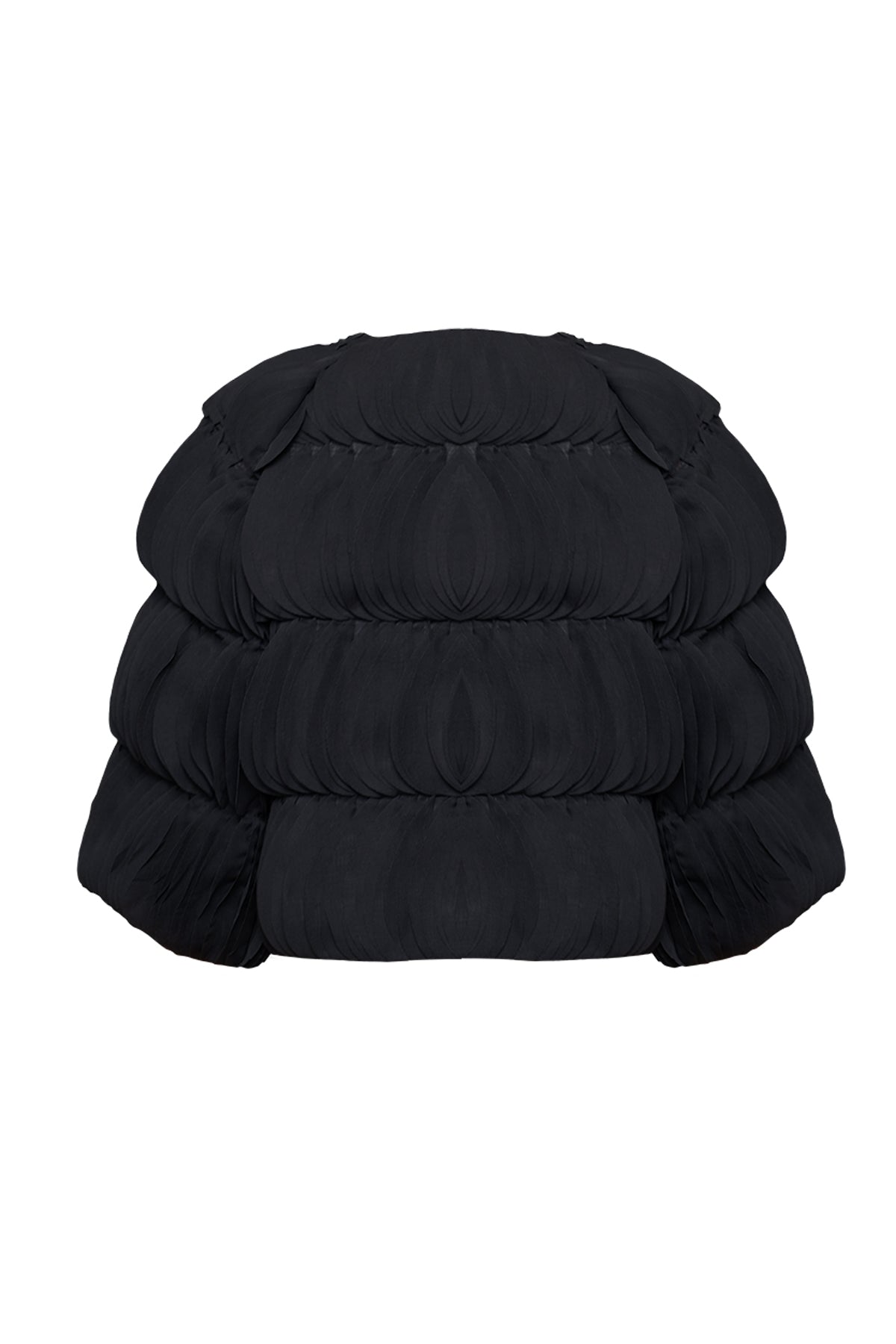 Black Lasercut Ripple Effect Short Jacket