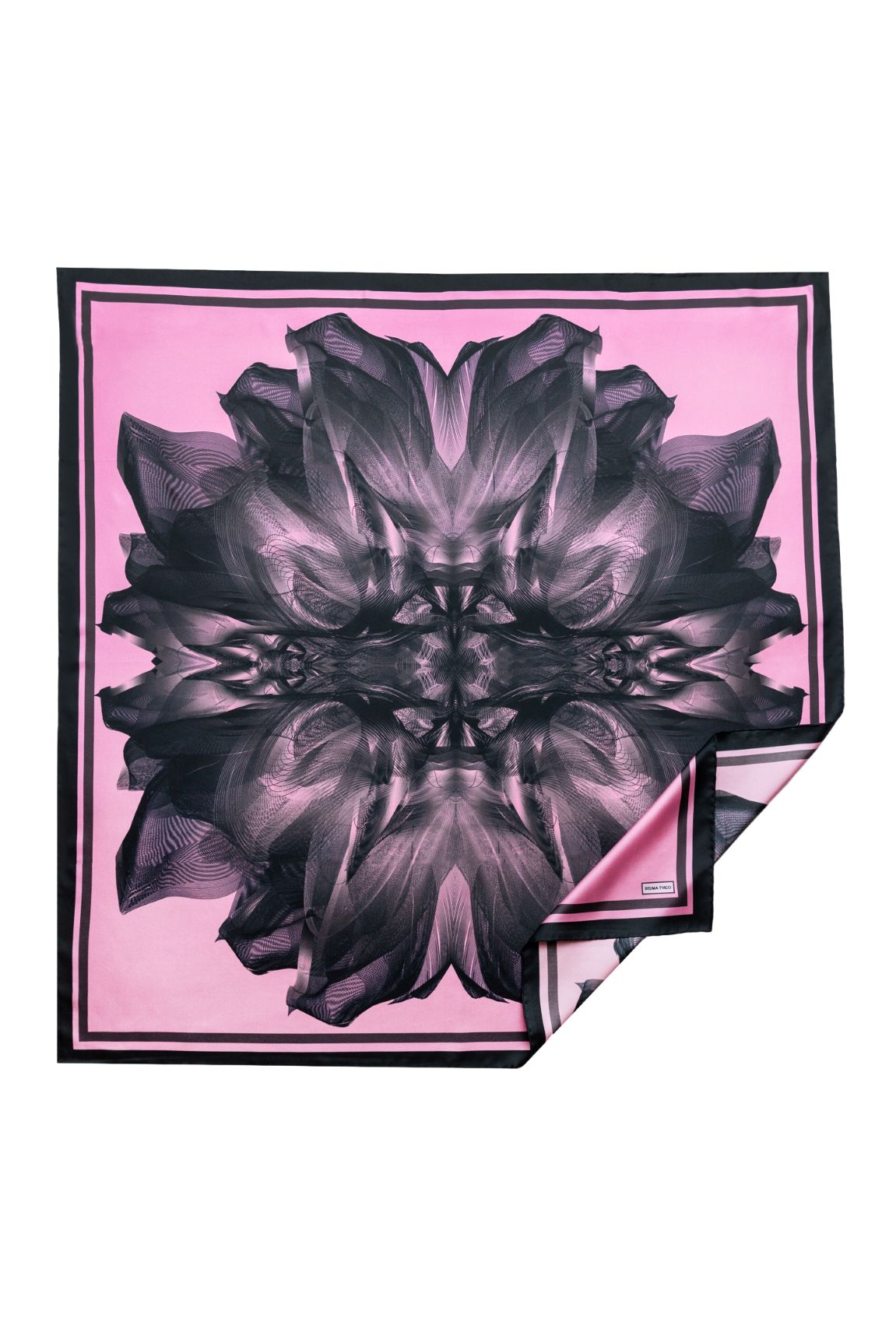 Black Pink Lavender Twilight Silk Twill Scarf