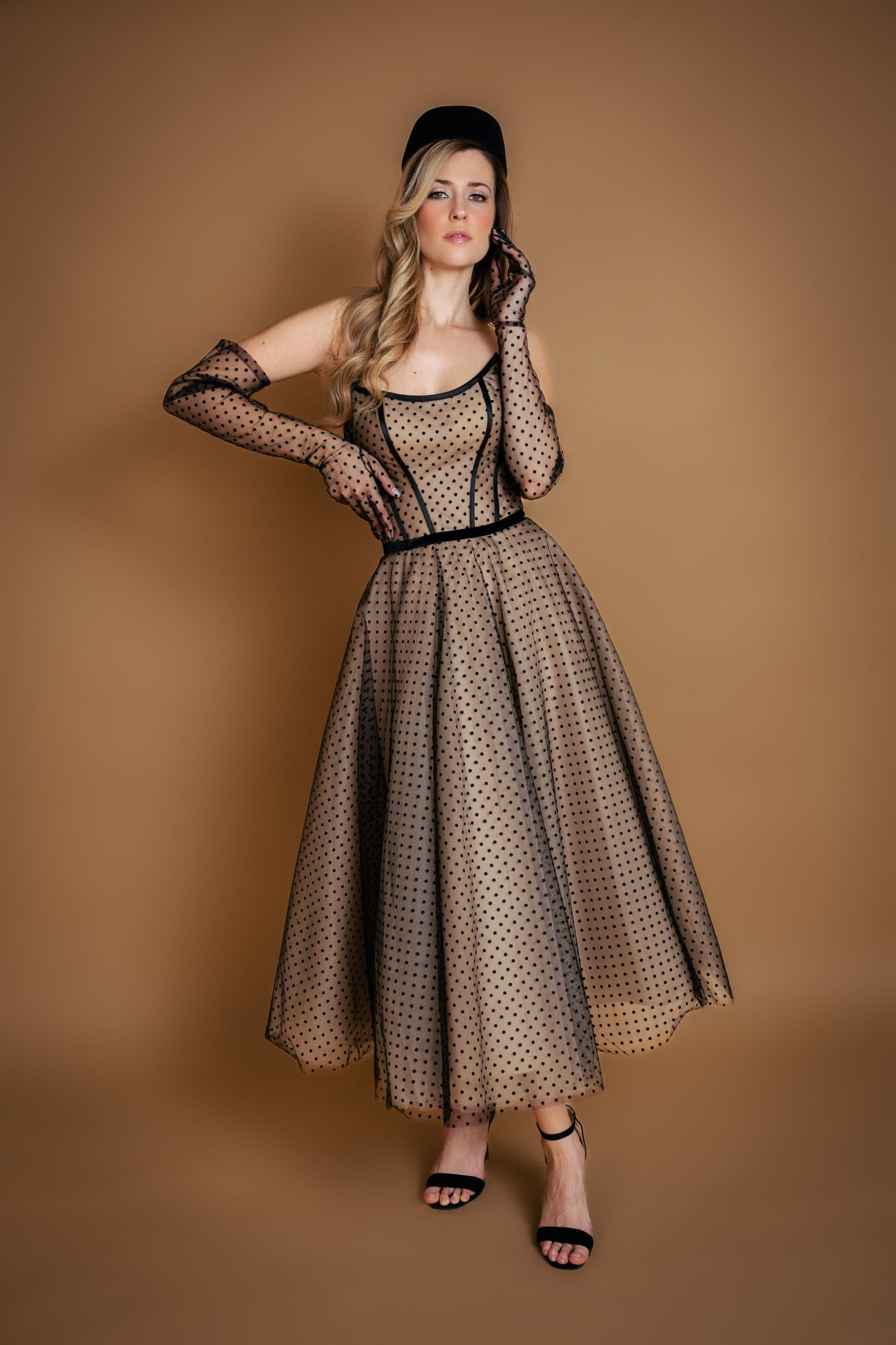 Black Polka Dot Tulle Bodice Dress – Belma Tvico