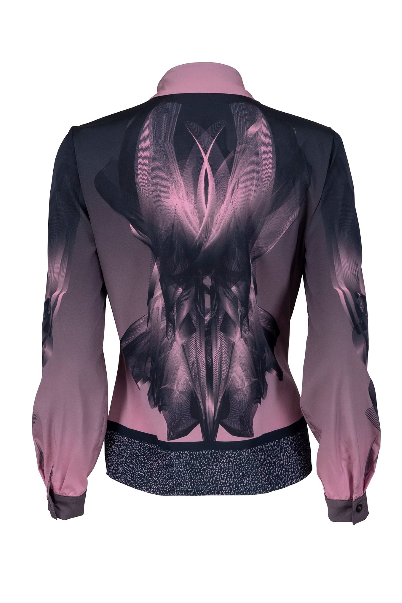 Black Twilight Print Silk Shirt