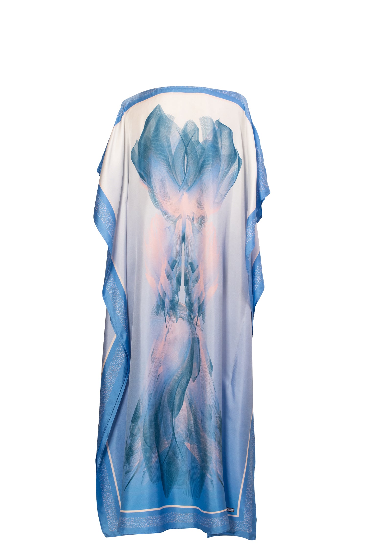 Blue White Nile Print Kaftan Dress
