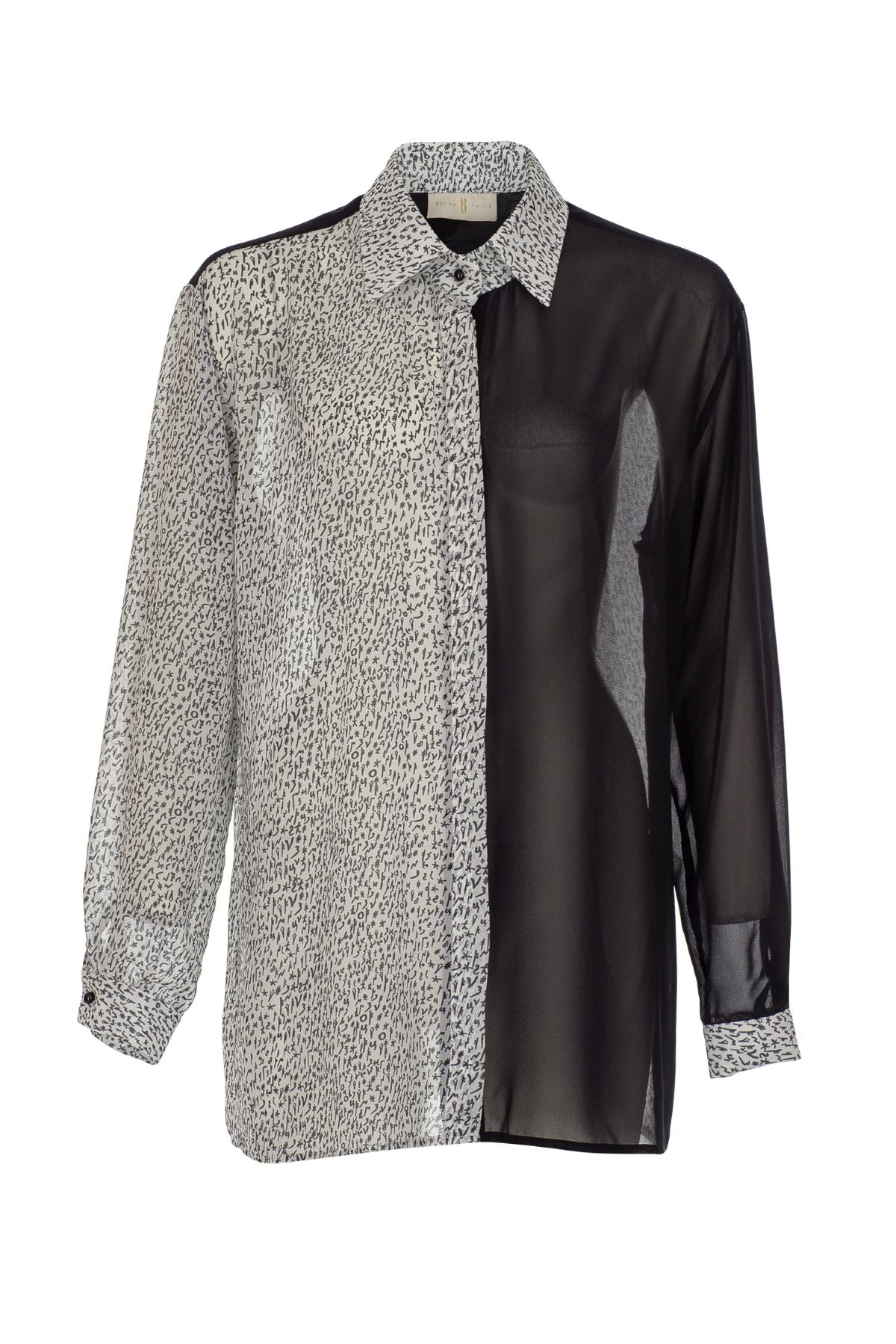 Bosančica Letters Two Colour Extra Long Print Shirt