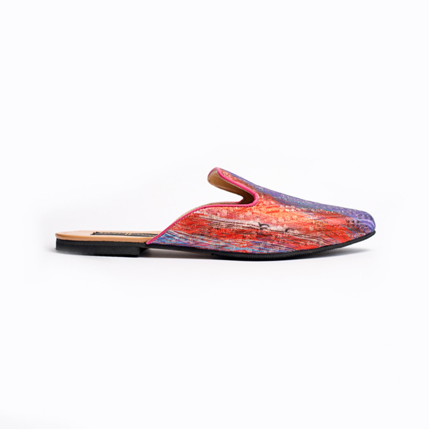 Crimson Violet Mauve Bosančica Brocade Slippers