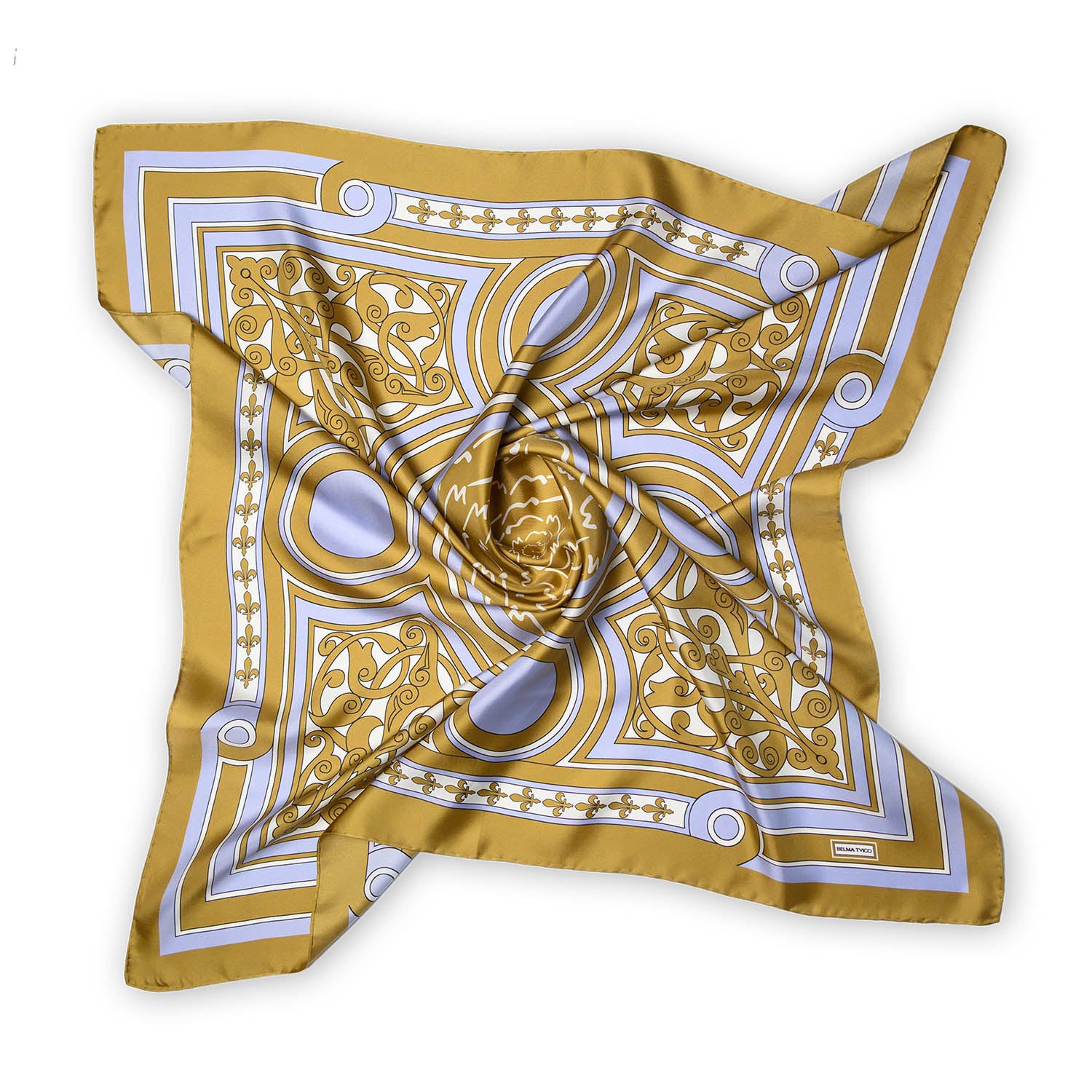 Golden Light Blue Golden Freedom Silk Twill Scarf