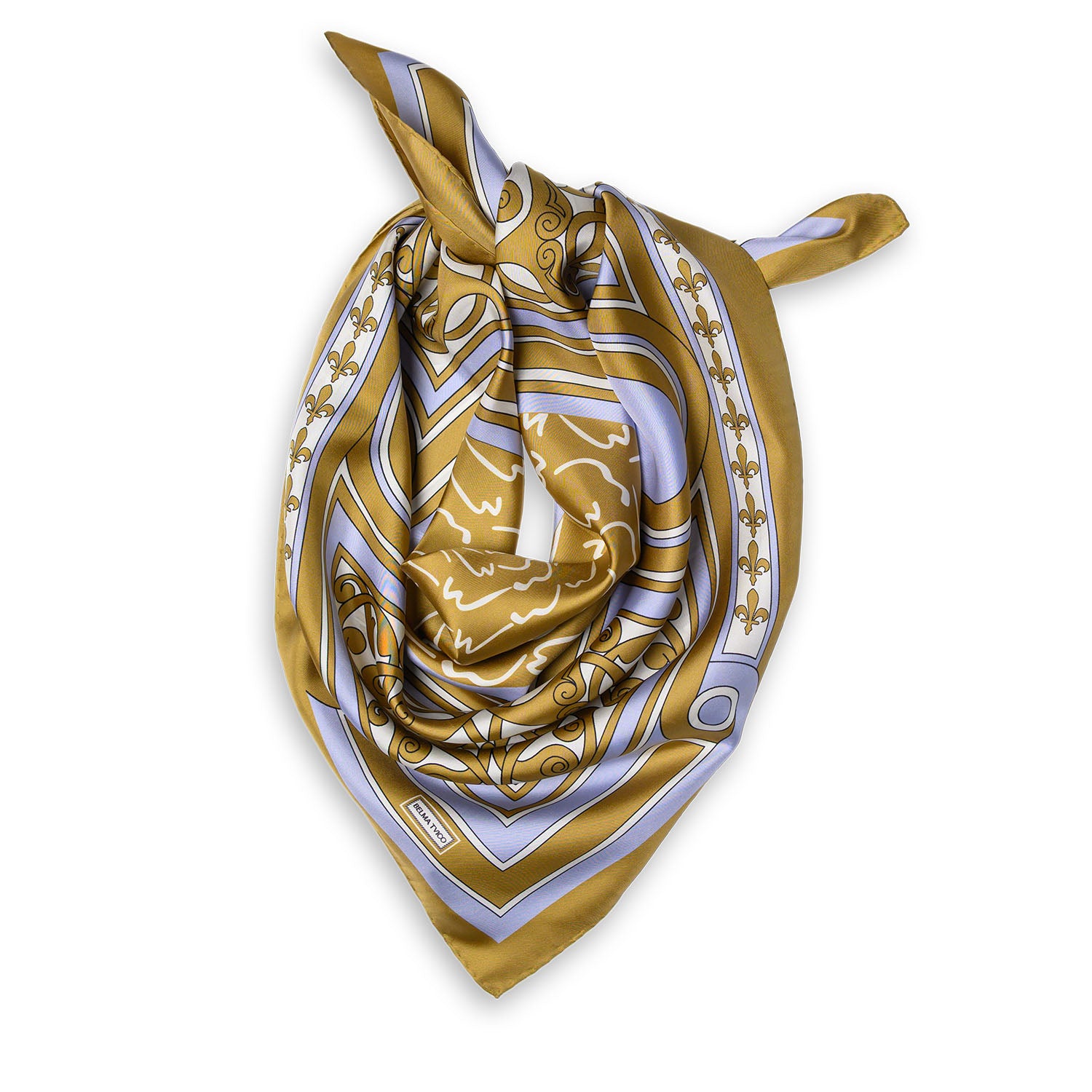 Golden Light Blue Golden Freedom Silk Twill Scarf