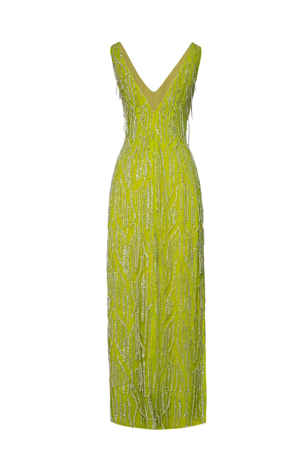 Lime Green Exclusive Lace Beaded Gown Dress – Belma Tvico