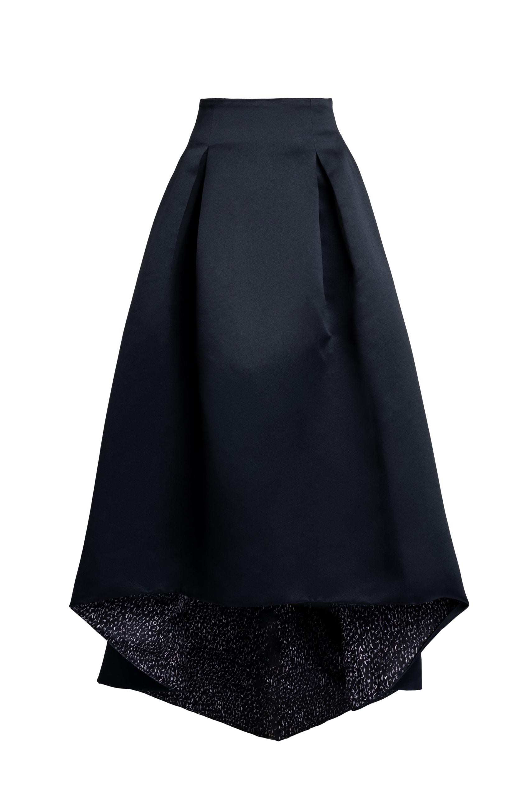 Black Bosančica Letter Lined Satin Maxi Skirt