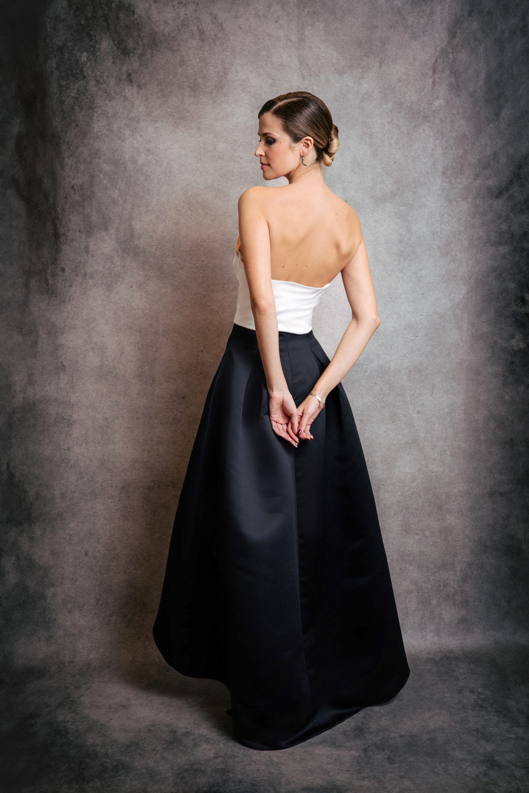 Black Bosančica Letter Lined Satin Maxi Skirt