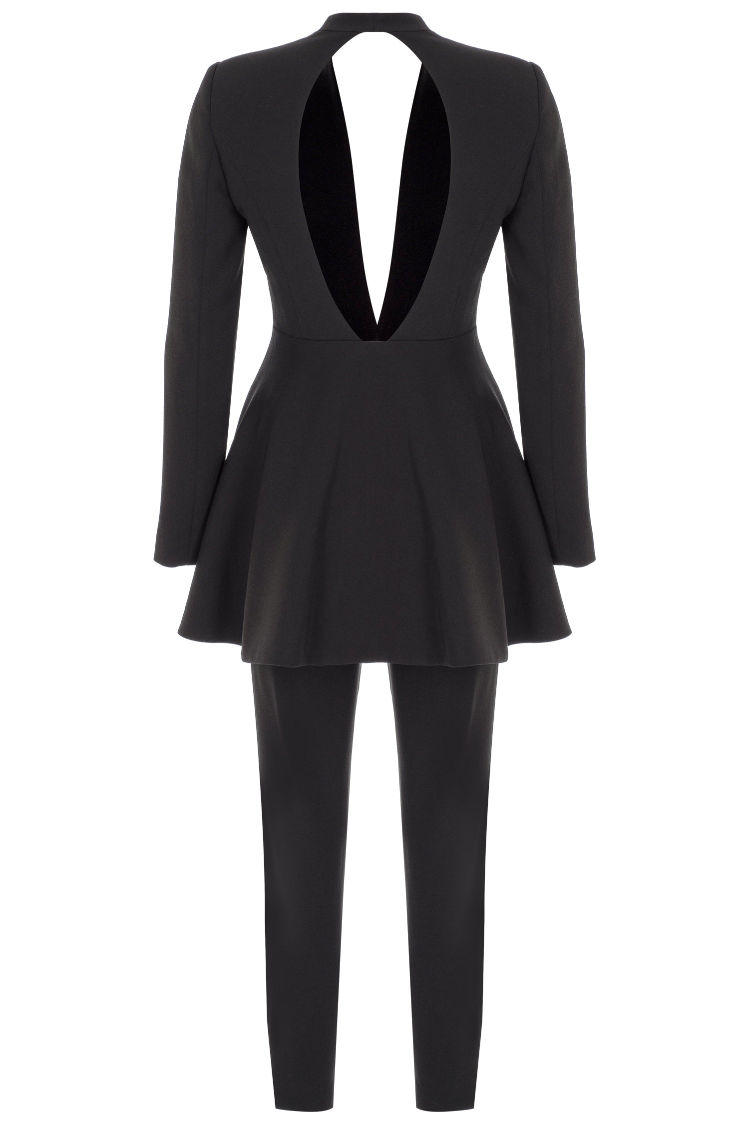 Black Crepe Cut-out Back Blazer