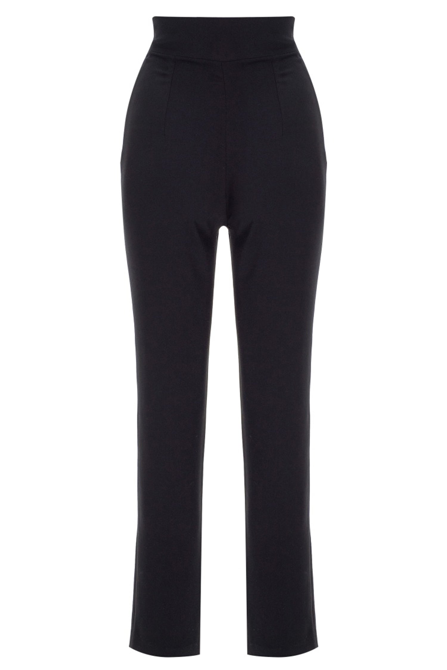 Black Crepe Pencil Cut Pants