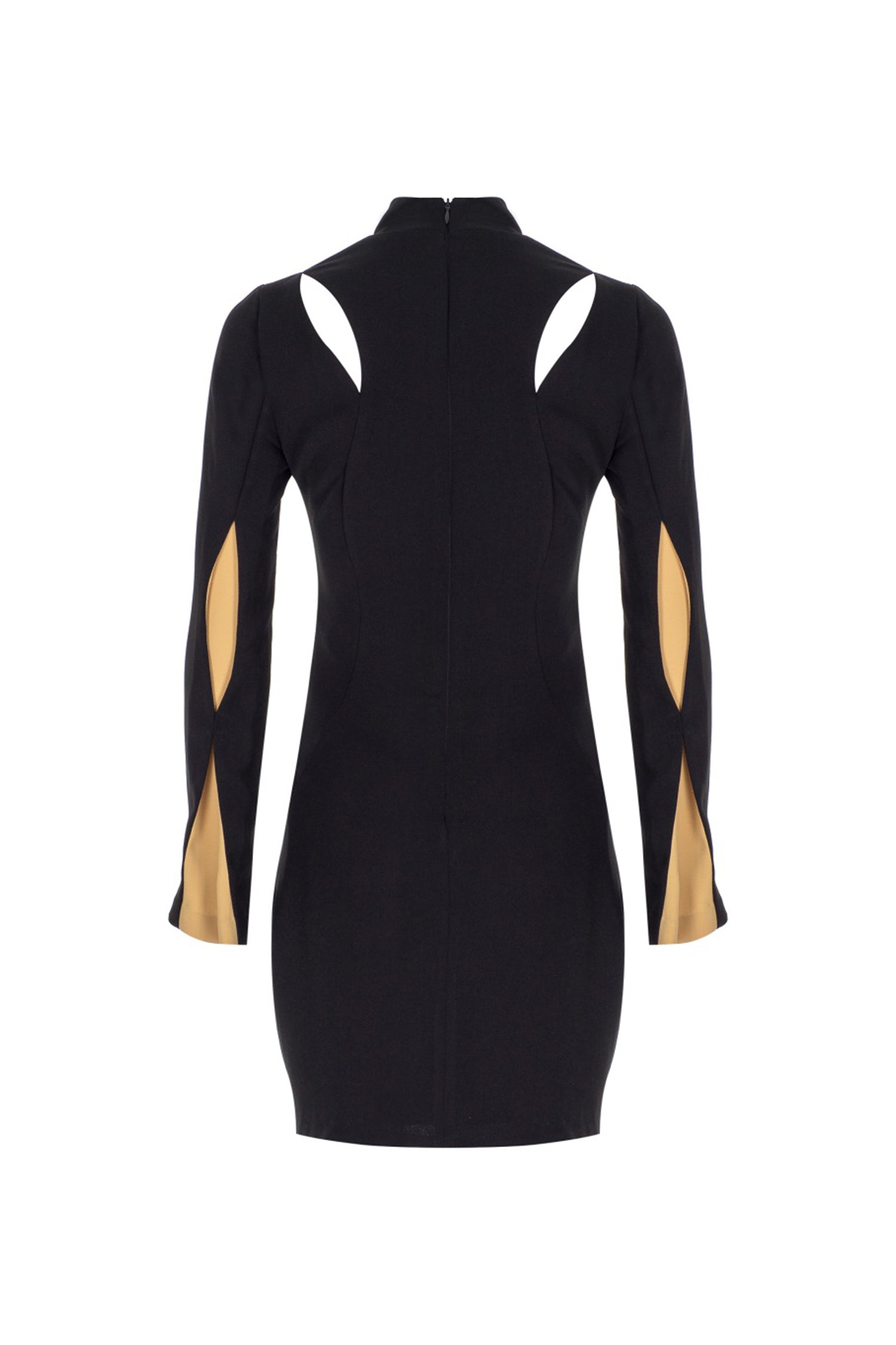 Black Beige Statement Mini Cocktail Dress