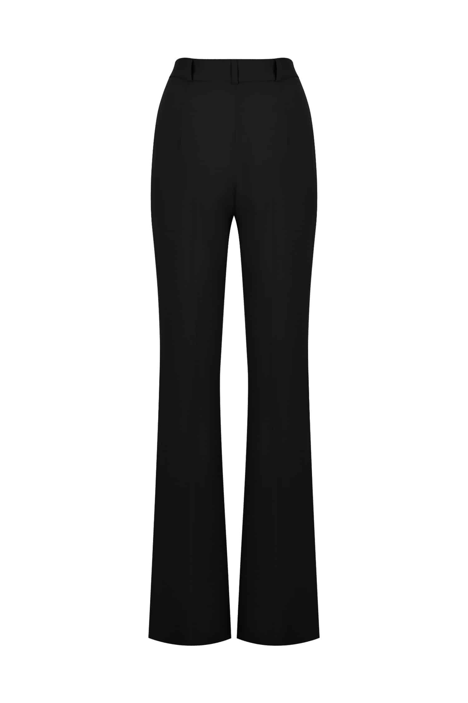 Black Crepe Tailored Leg Trousers