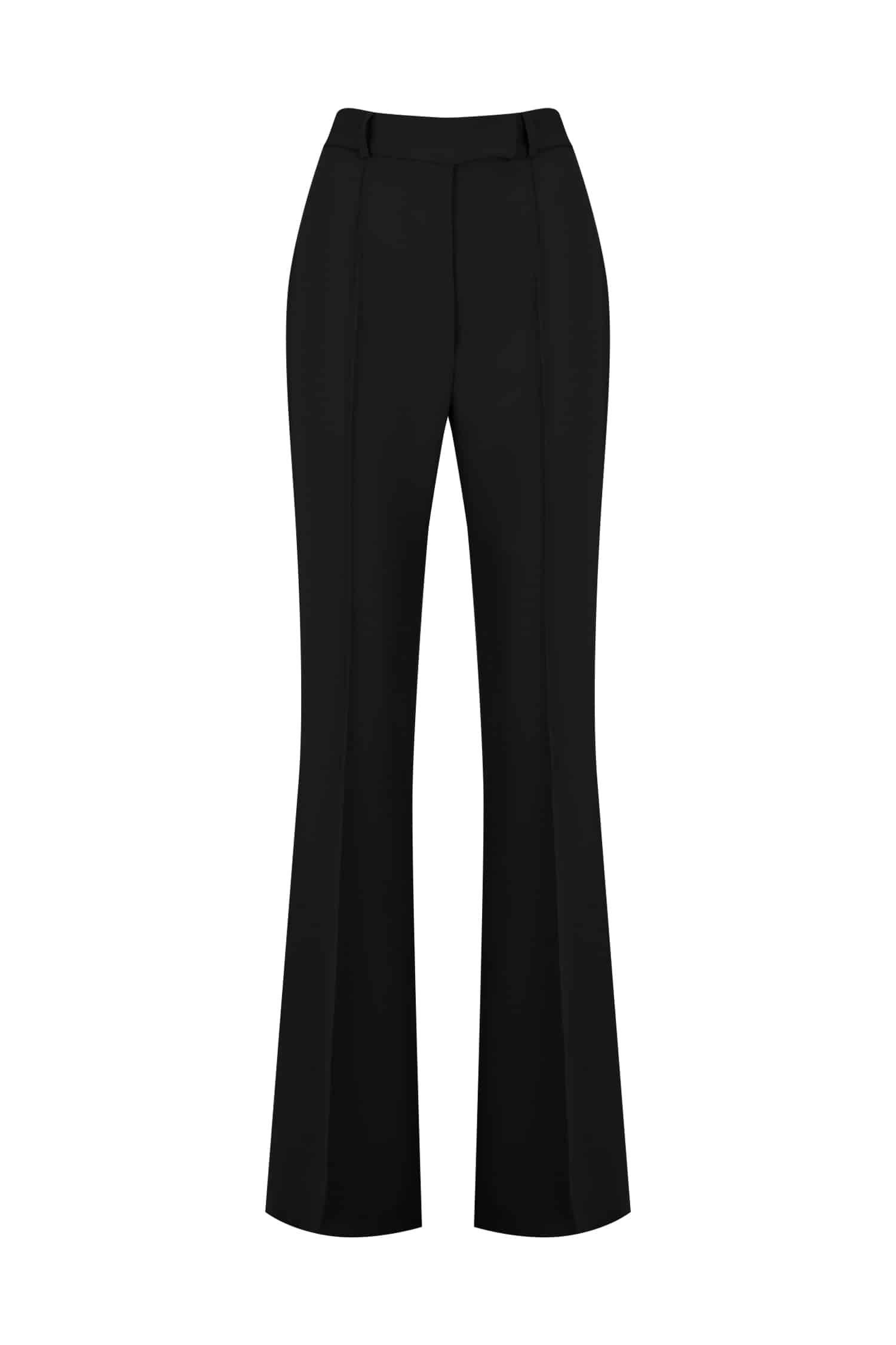 Black Crepe Tailored Leg Trousers