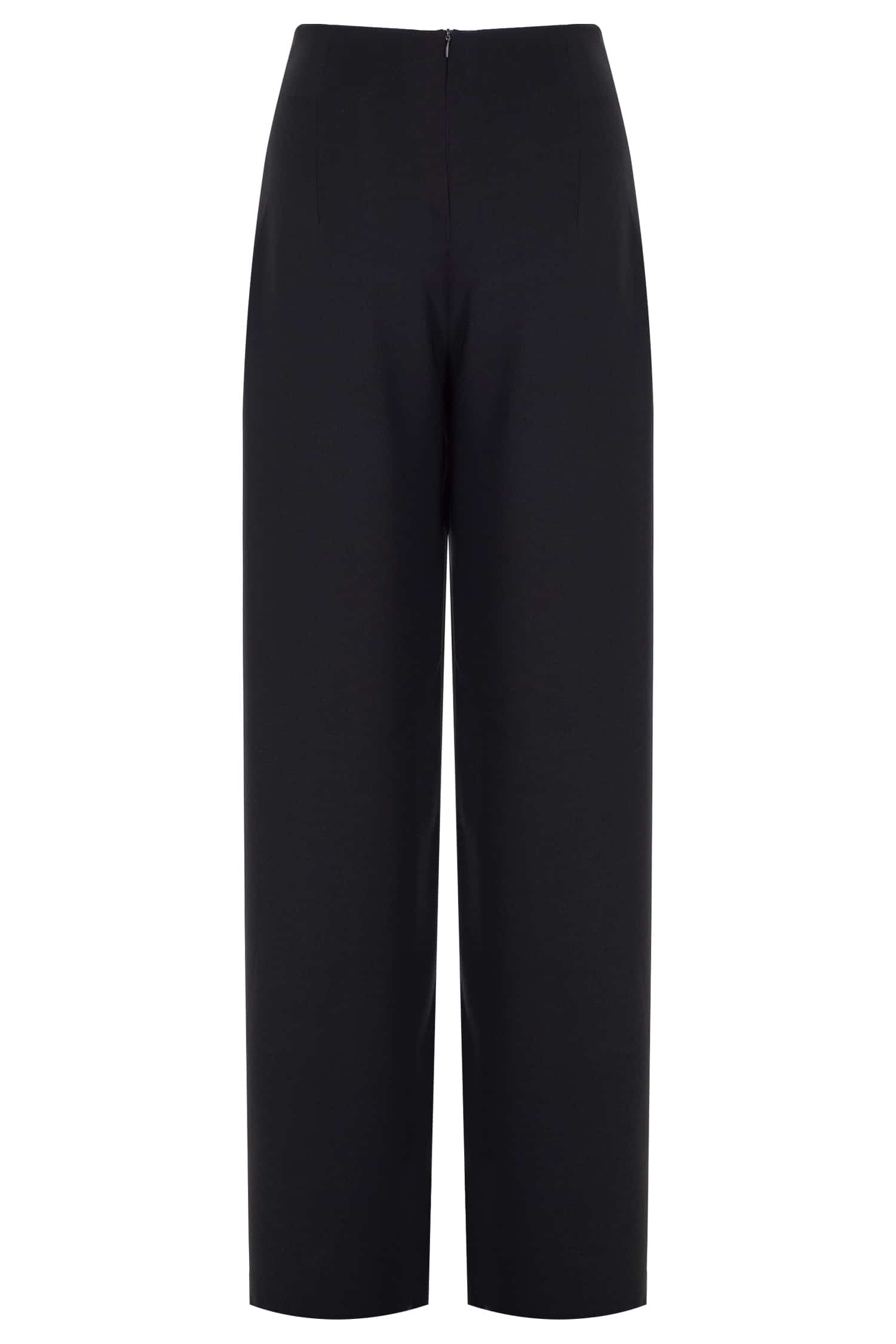 Black Crepe Wide Leg Trousers