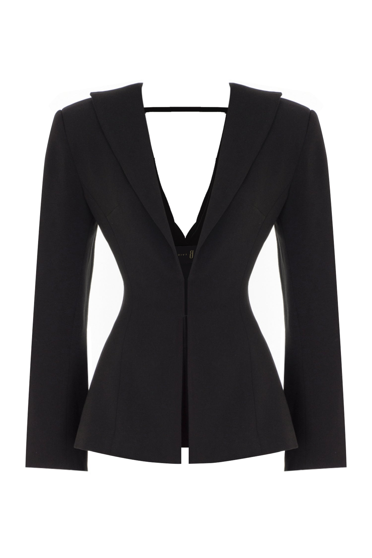 Black Open Back Tailored Blazer