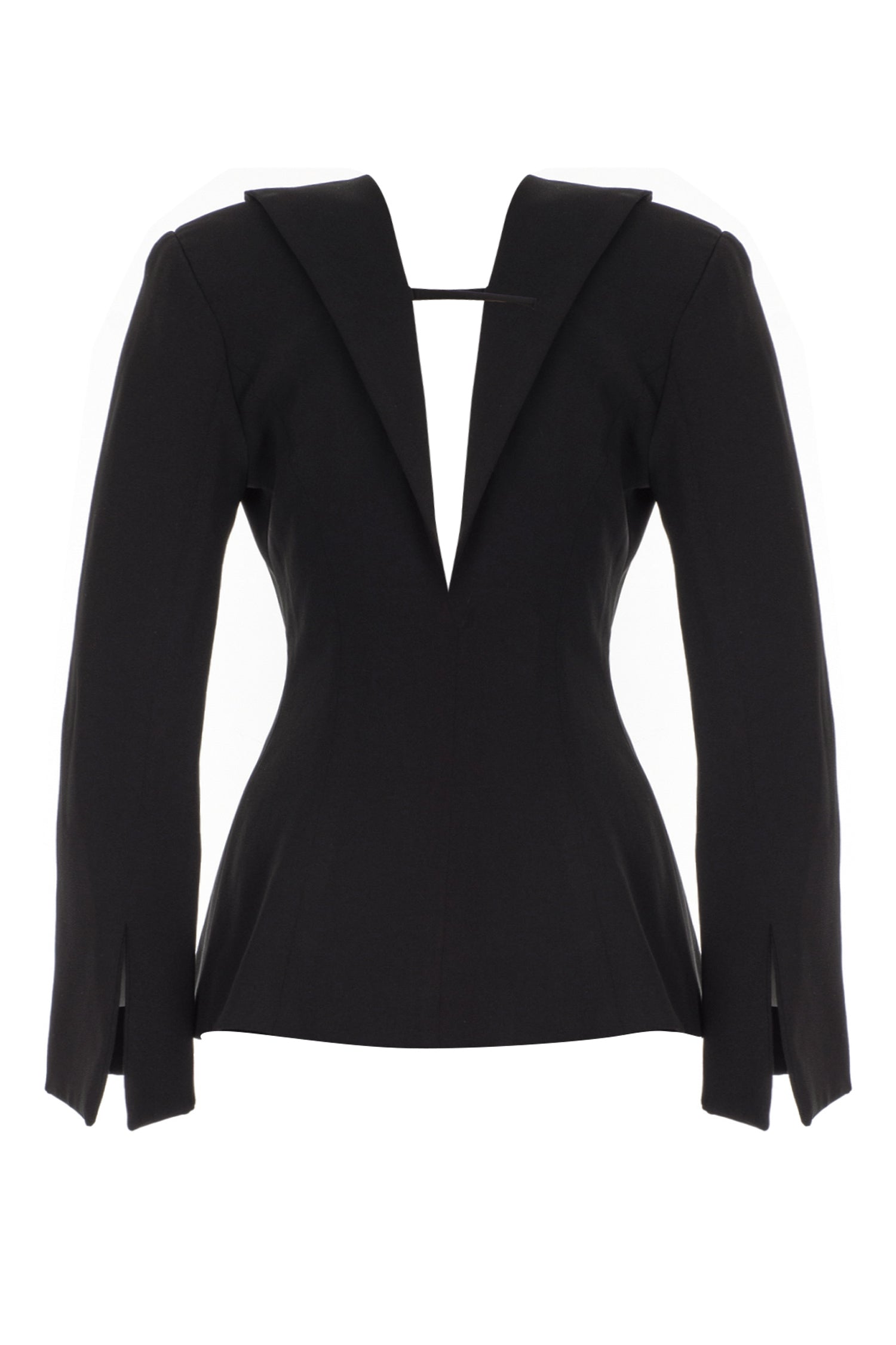 Black Open Back Tailored Blazer