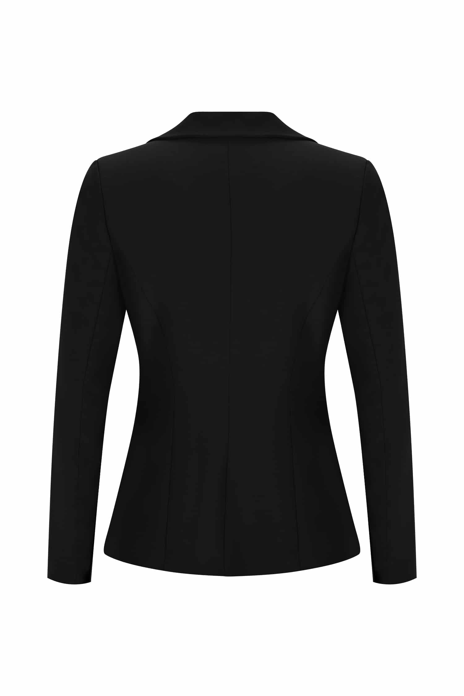 Black Plunging V-neckline Blazer