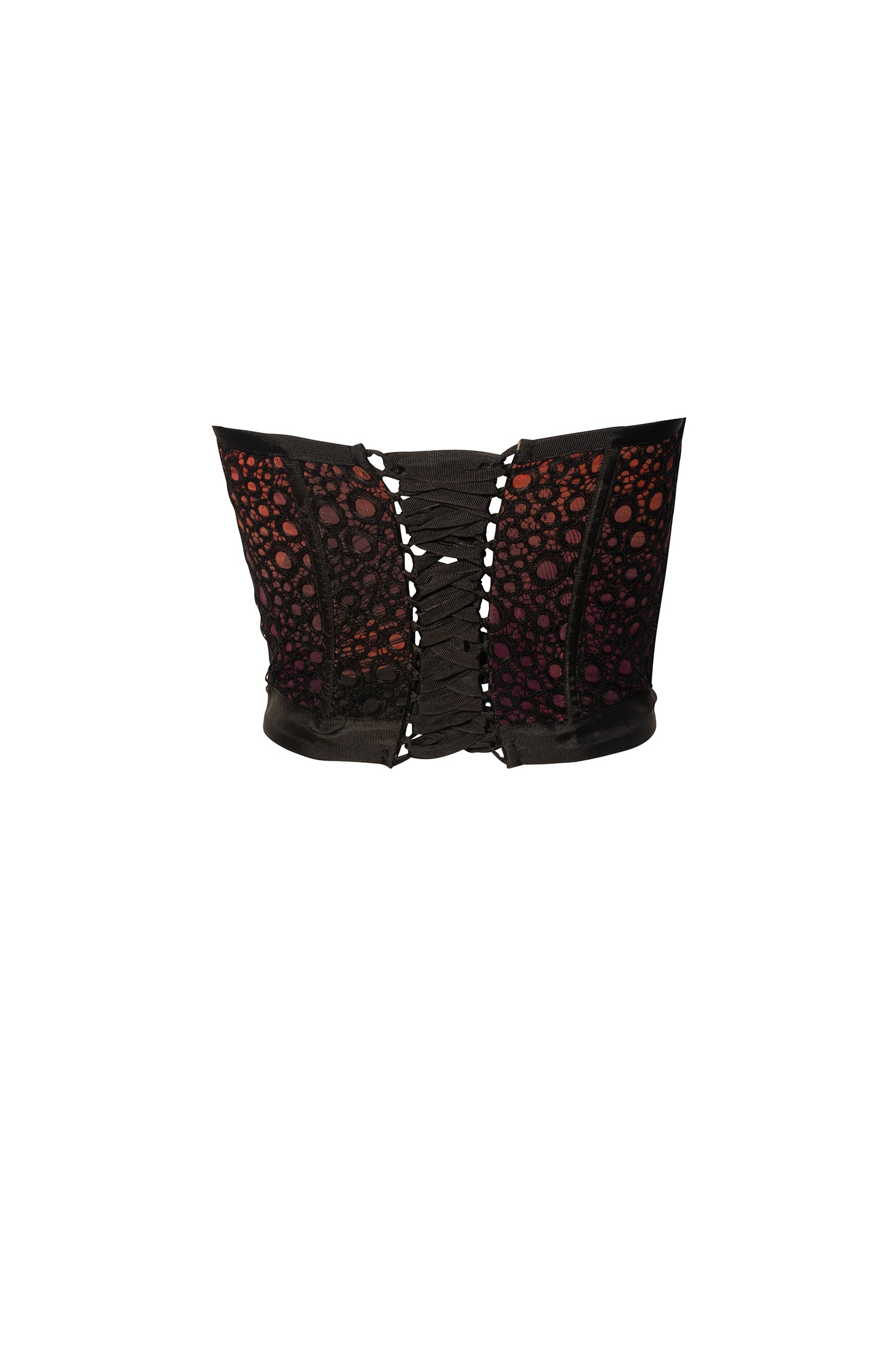 Black Red Fitted Lace Corset Bodice