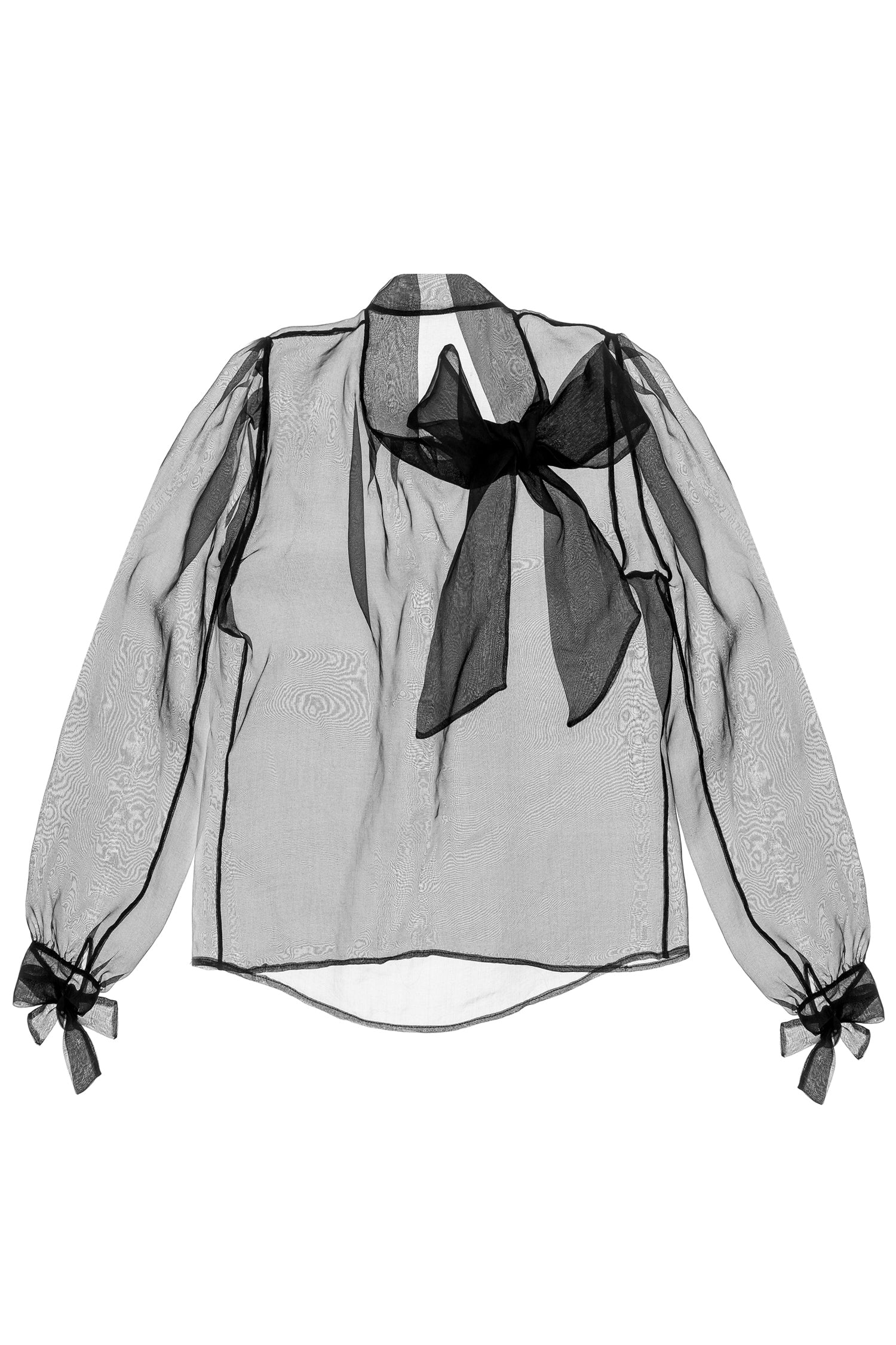 Black Silk Organza Silk Blouse