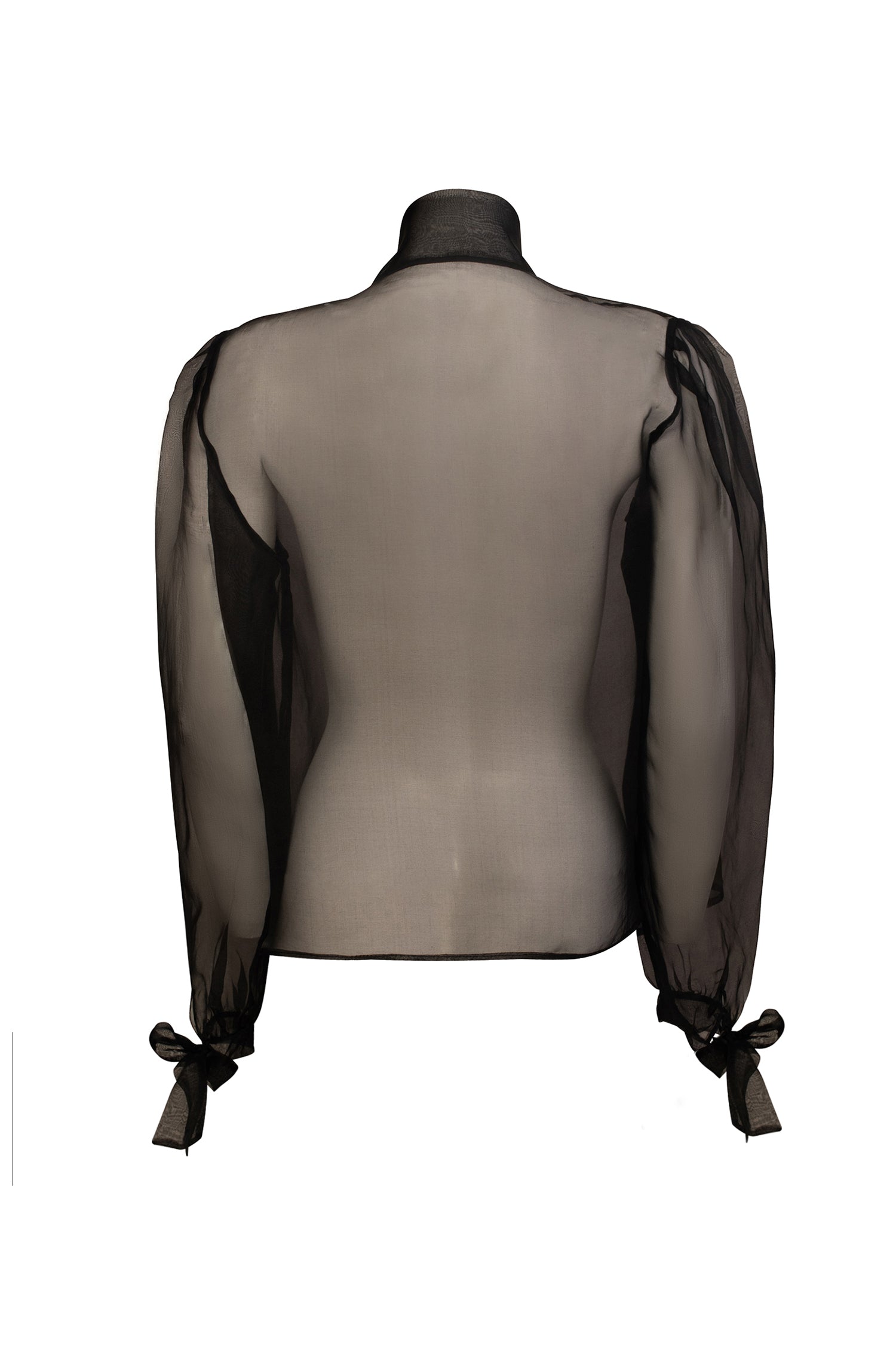 Black Silk Organza Silk Blouse