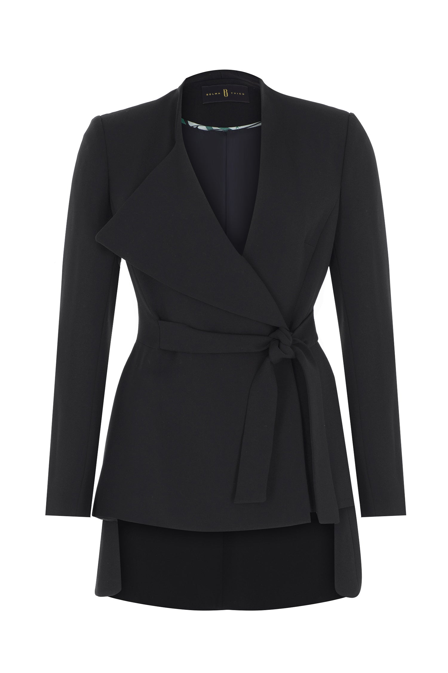 Black Tied Waist Flattering Blazer
