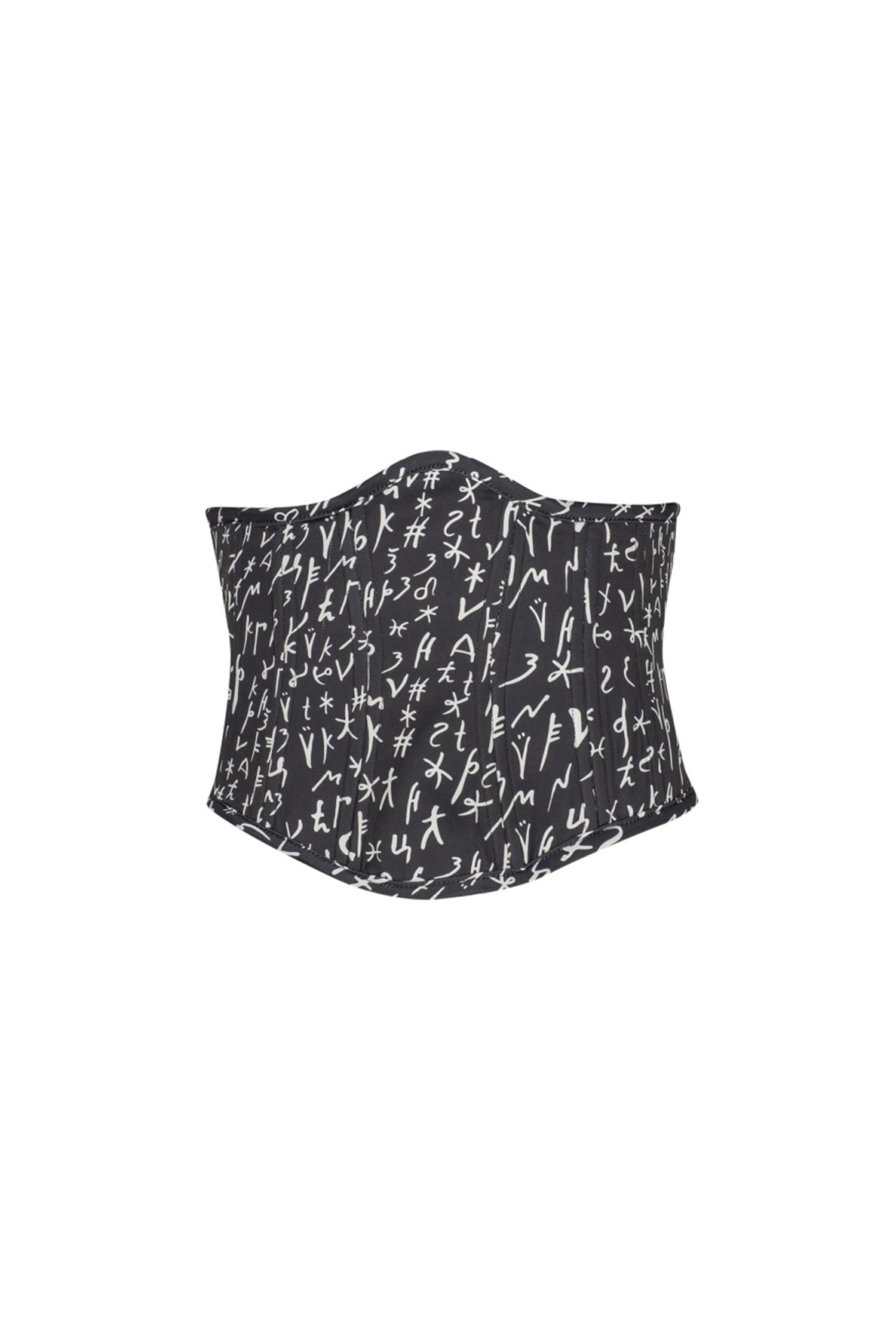 Black White Bosančica Print Corset Belt
