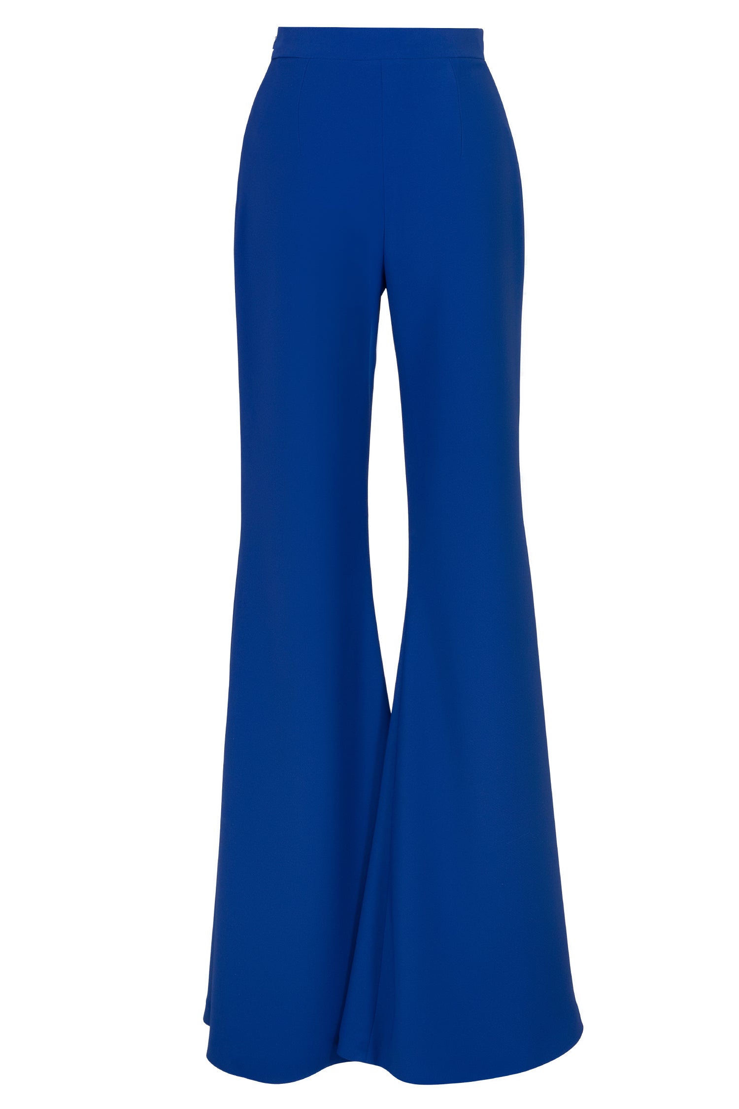 Blue Crepe Trapeze Pants