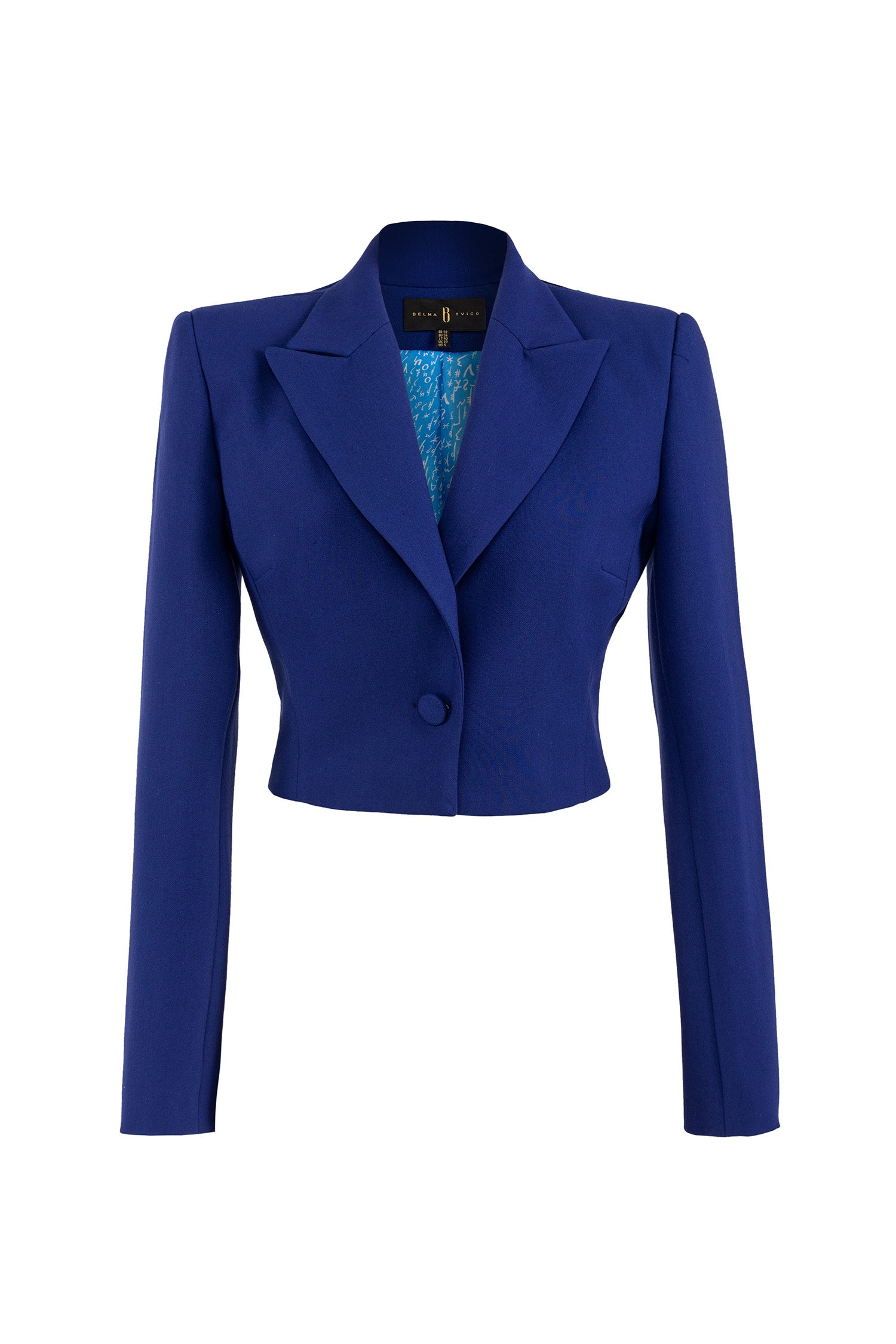 Blue Cropped Crepe Blazer