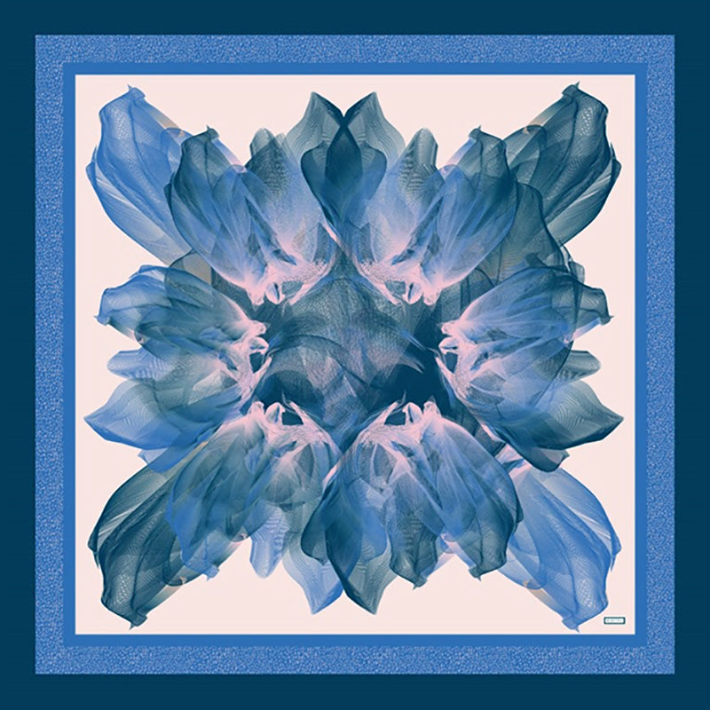 Blue Mauve Pastel Pink Nile Silk Twill Scarf