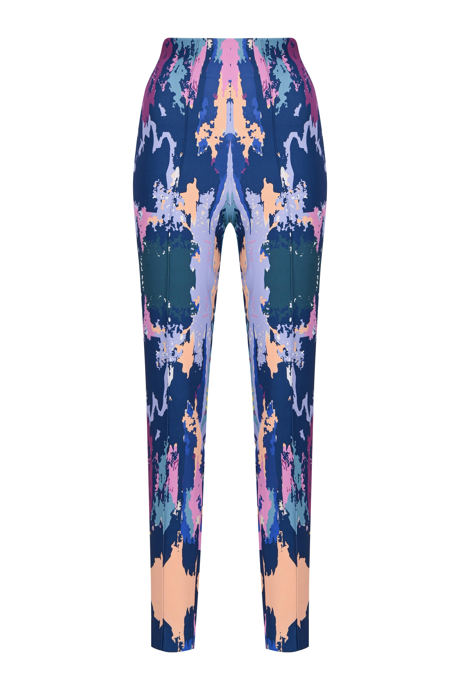 Blue Pink Vibrance Pleated Trousers