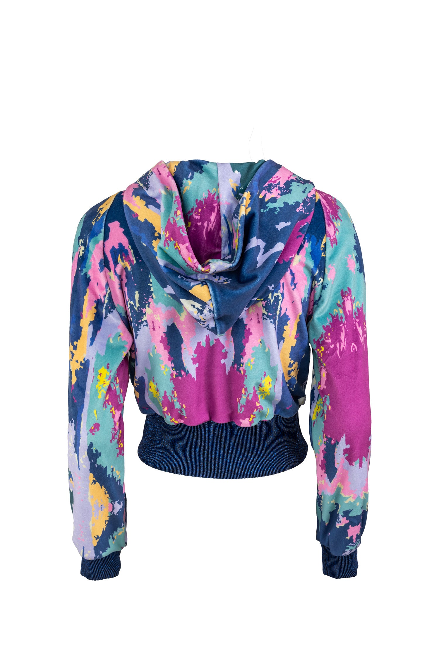 Blue Pink Vibrance Printed Waist Fit Hoodie