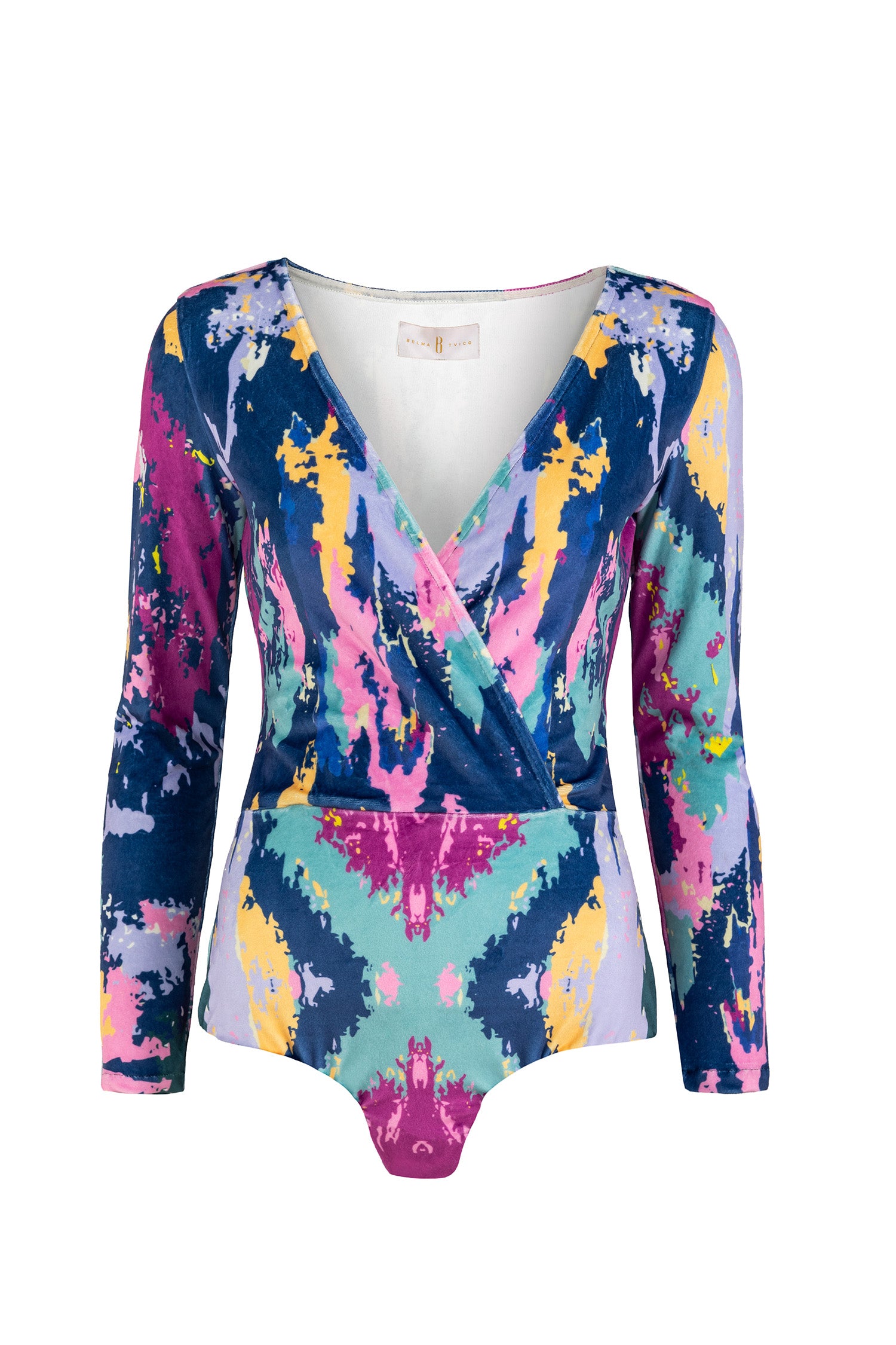 Blue Yellow Pink Vibrance Print Bodysuit