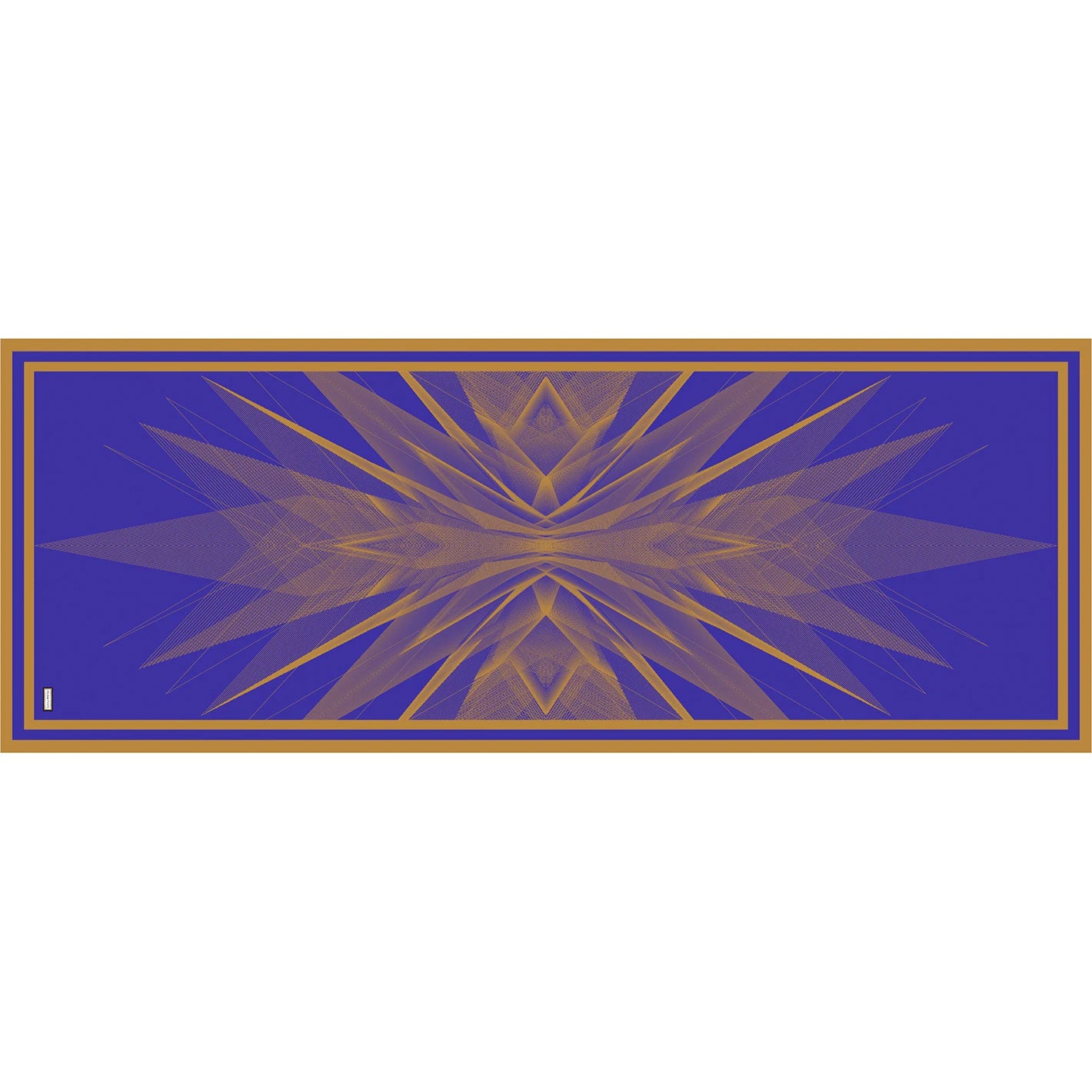 Cobalt Blue Centauri Printed Rectangular Silk Scarf