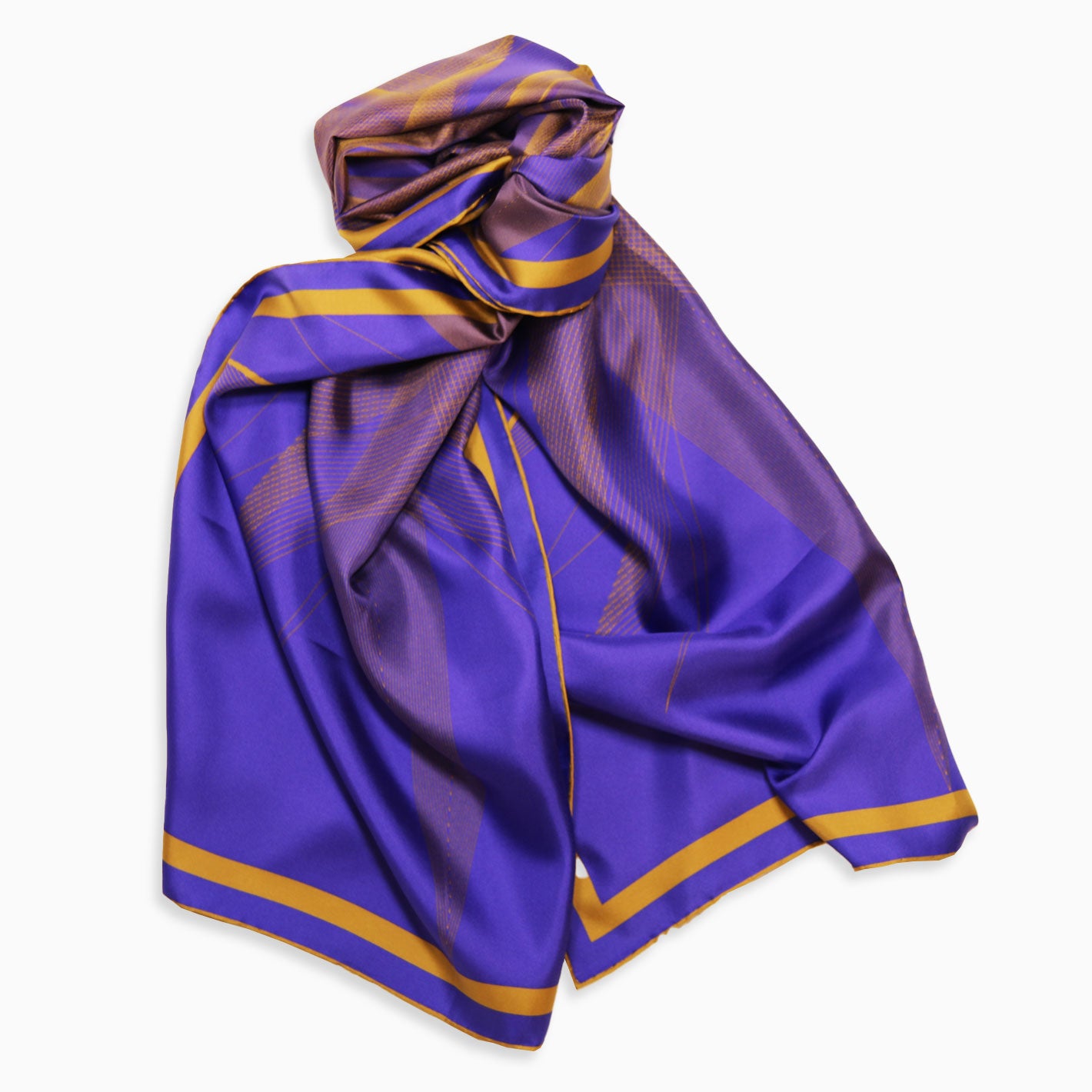 Cobalt Blue Centauri Printed Rectangular Silk Scarf
