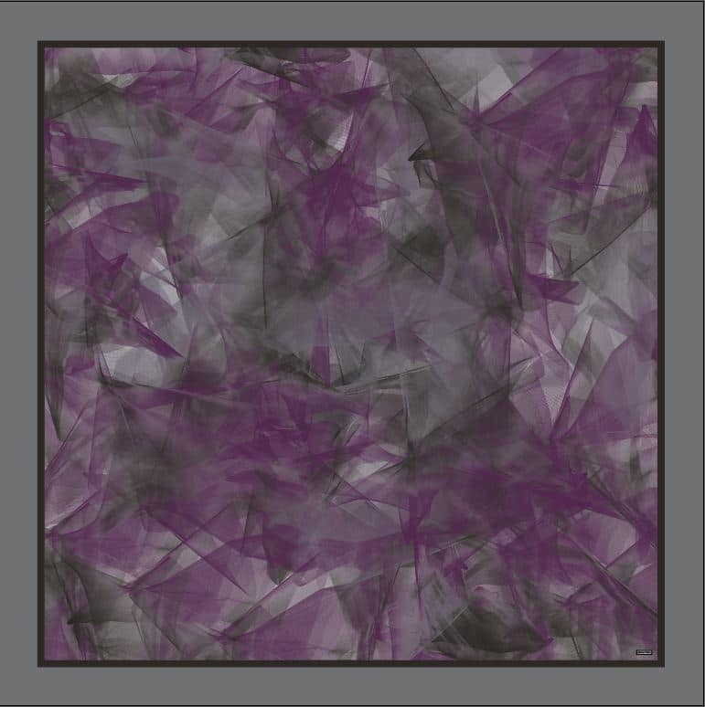 Dark Gray Purple Manouvre Unisex Wool Silk Scarf