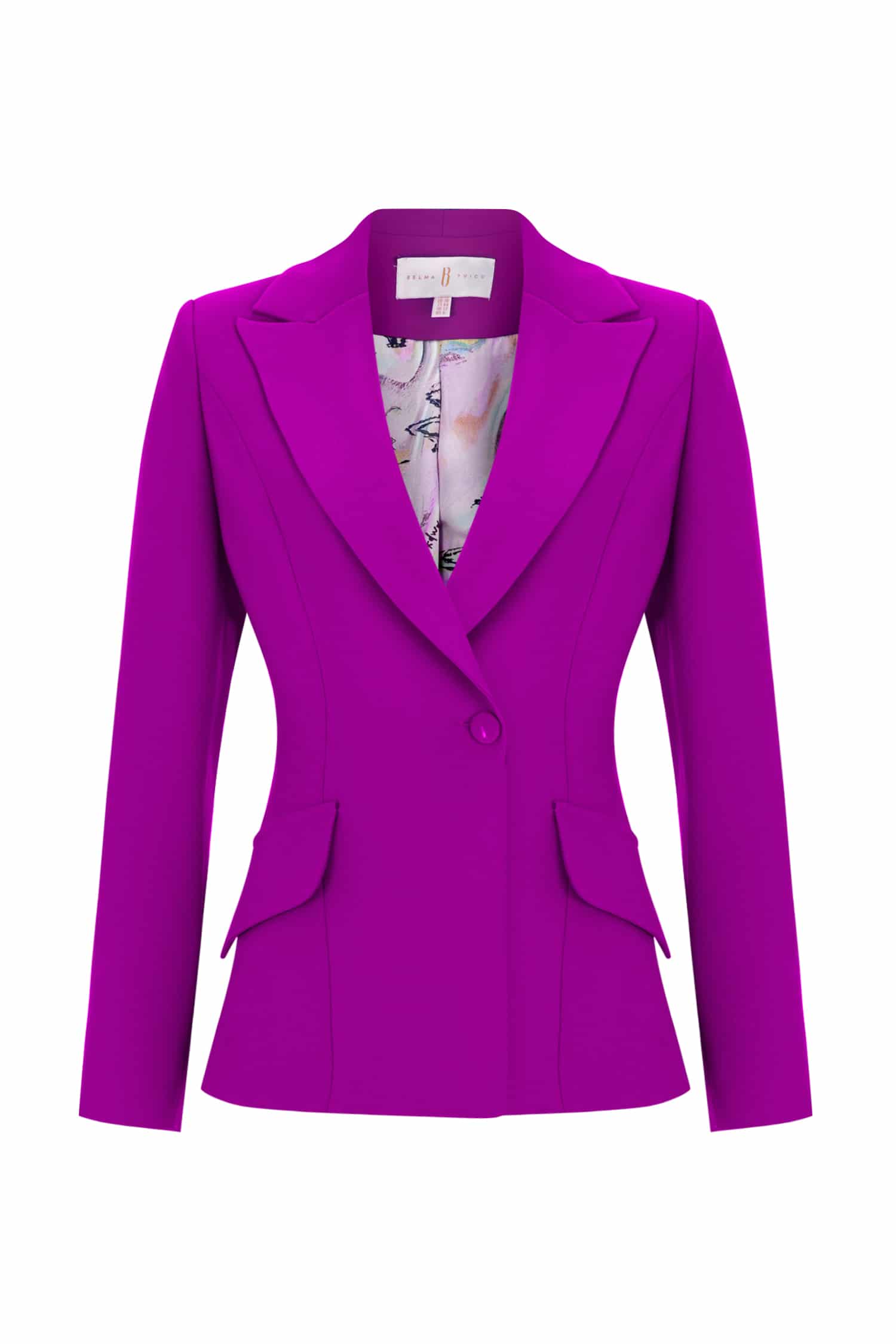 Fuchsia Plunging V-neckline Blazer