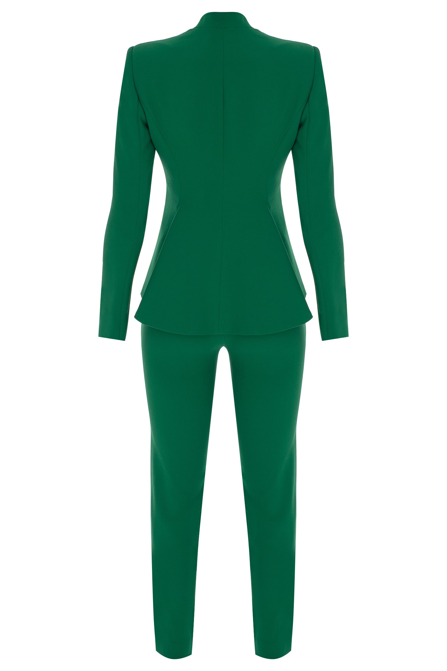 Green Crepe Pencil Cut Pants