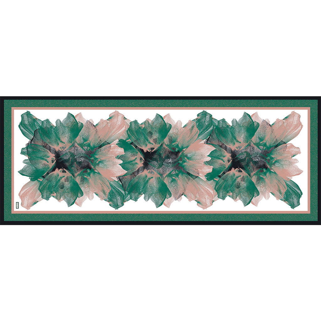 Green Nude Pink Una Rectangular Printed Silk Scarf