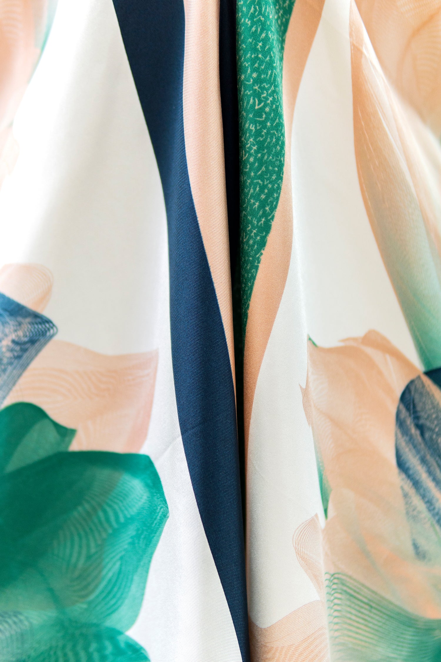 Green White Silk Amra Džeko Scarf Dress