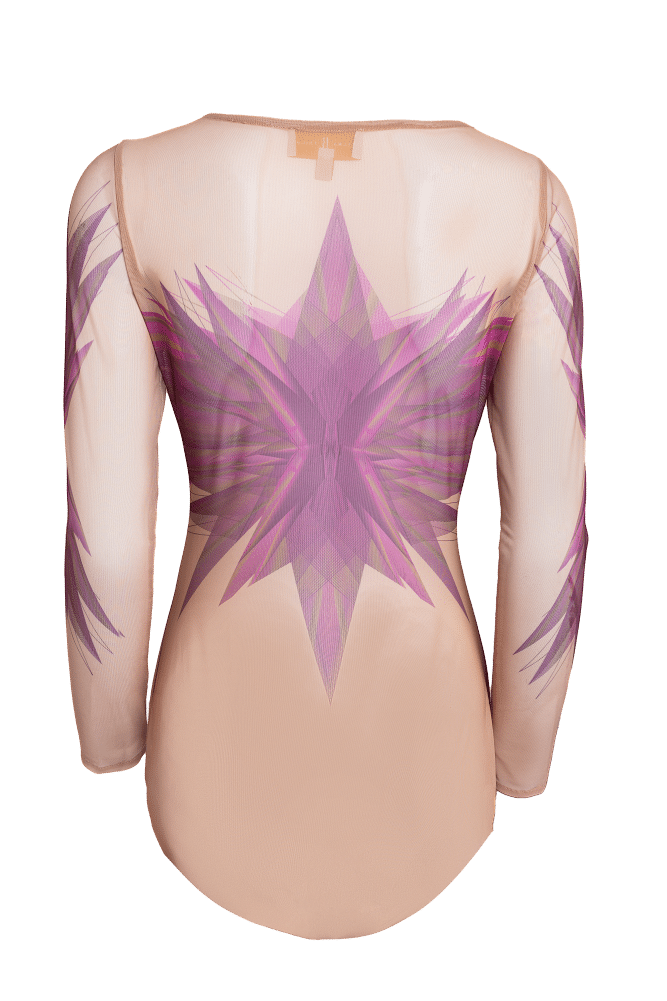 Light Pink Fuchsia Multicolour Print Bodysuit