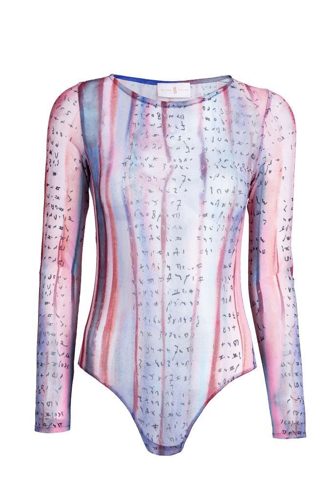 Lilac Pink Magenta Bosančica Print Bodysuit