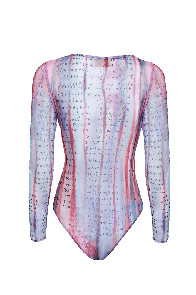 Lilac Pink Magenta Bosančica Print Bodysuit
