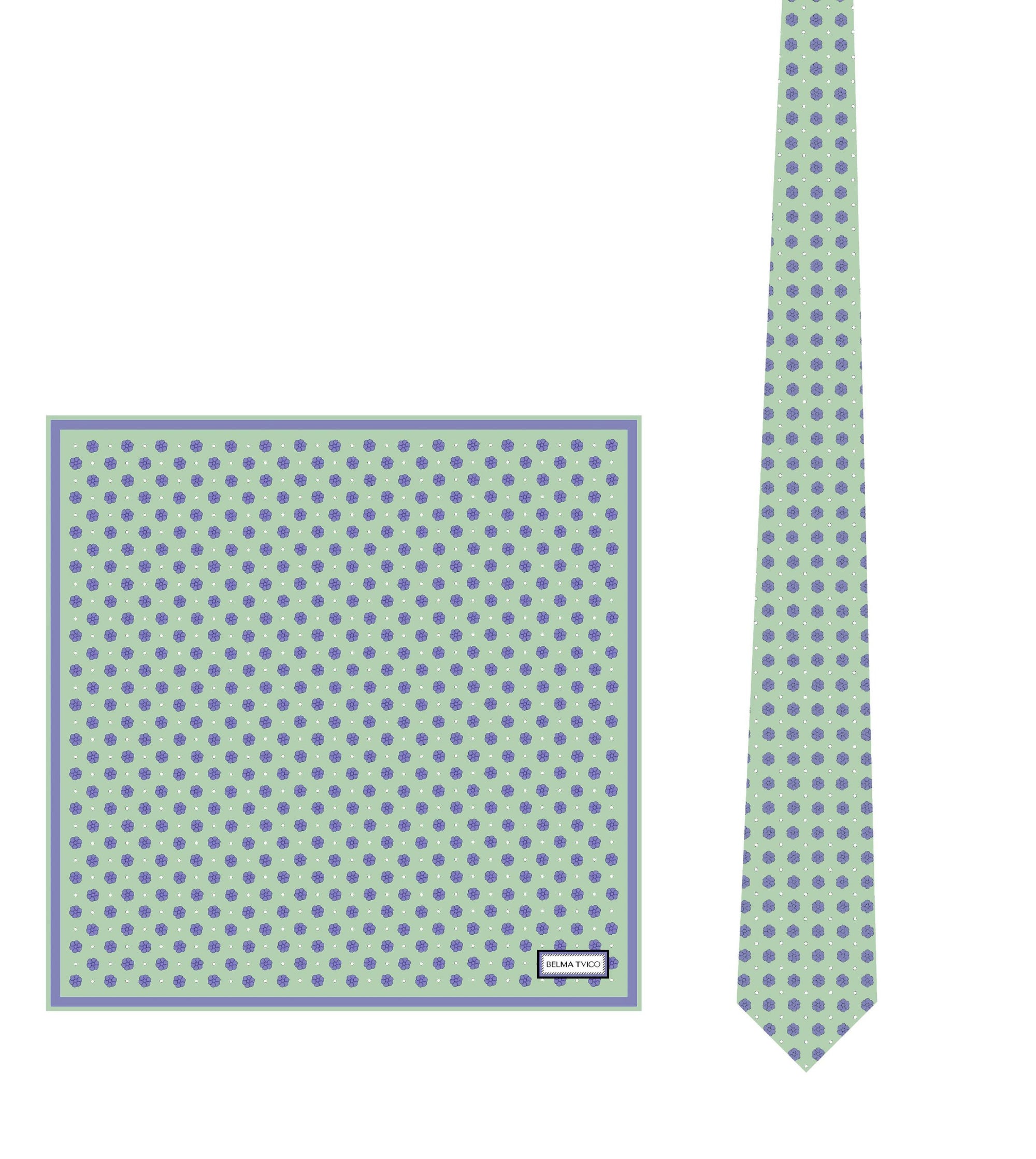 Lime Green Lavender Vijećnica Flower Tie Pocket Square Set