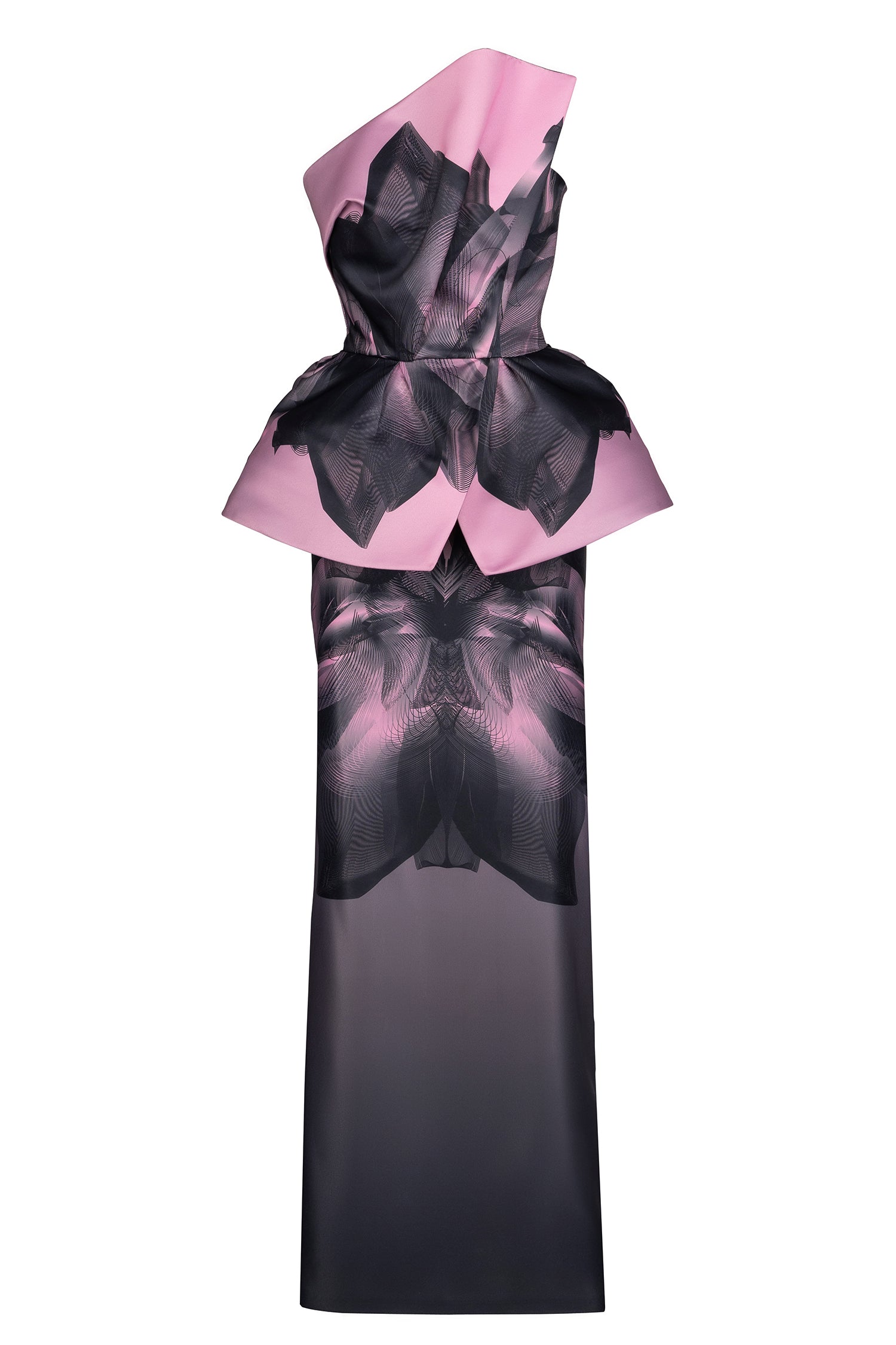 Made-to-Order Black Pink Twilight Corseted Maxi Gown