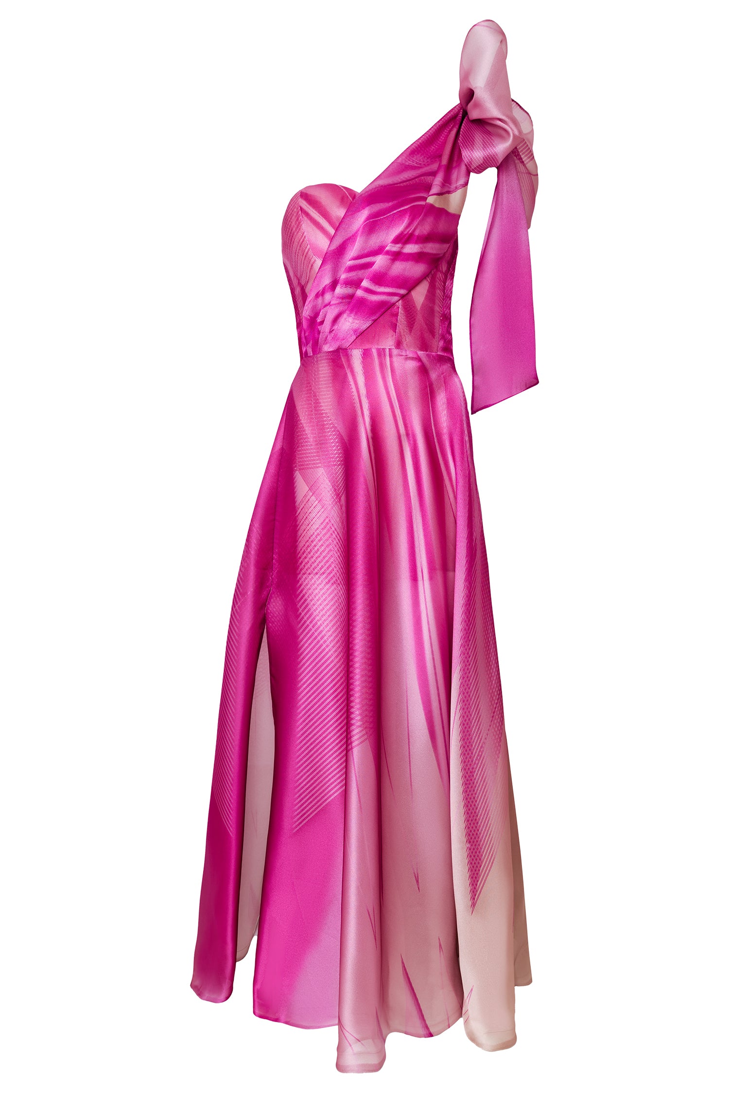 Made-to-Order Pink Shoulder Bow Gown