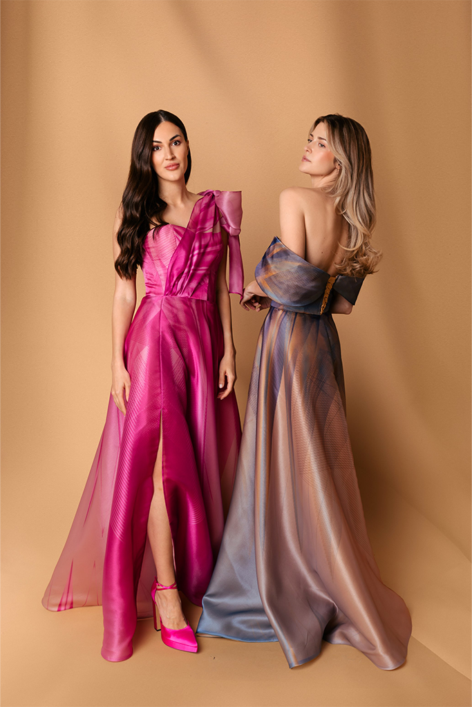 Made-to-Order Pink Shoulder Bow Gown