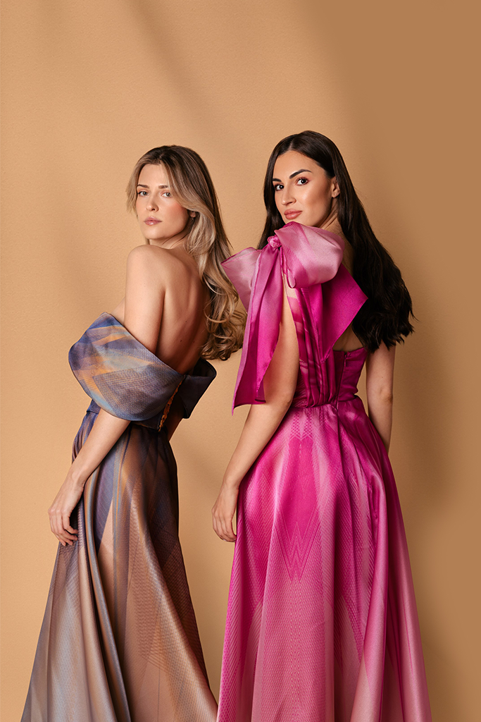 Made-to-Order Pink Shoulder Bow Gown