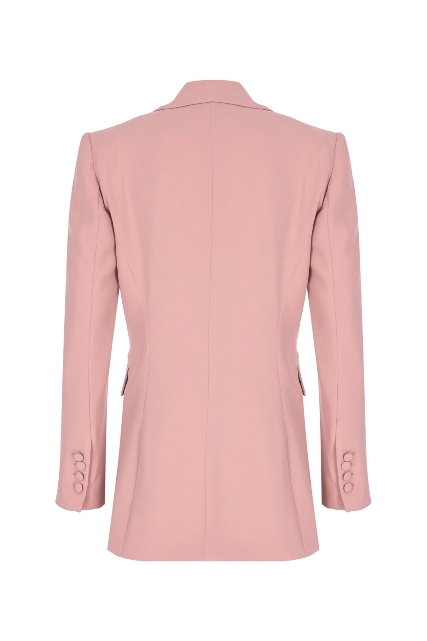 Mauve Pink Fitted Hip Length Blazer