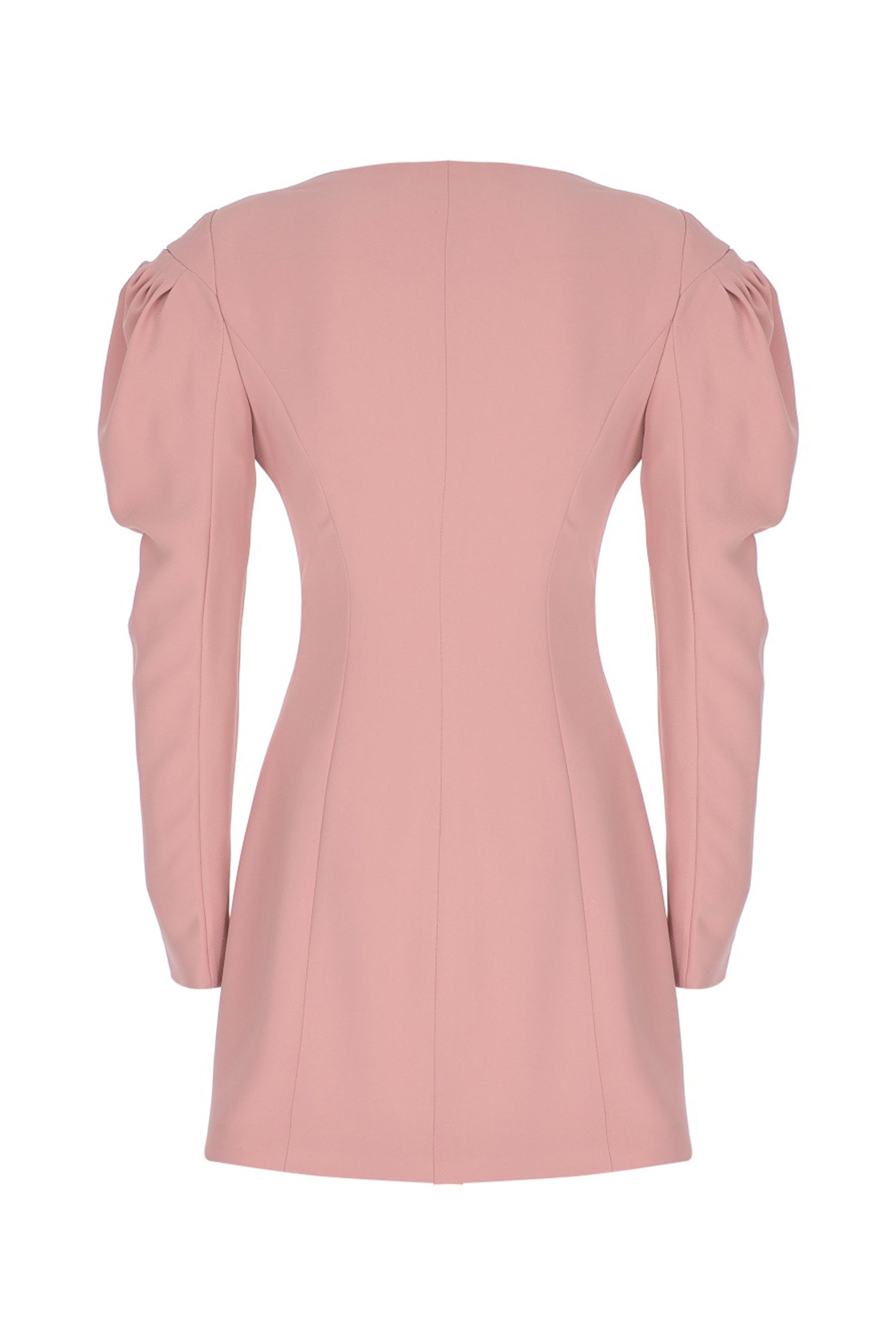 Mauve Pink Mini Puff-sleeved Dress